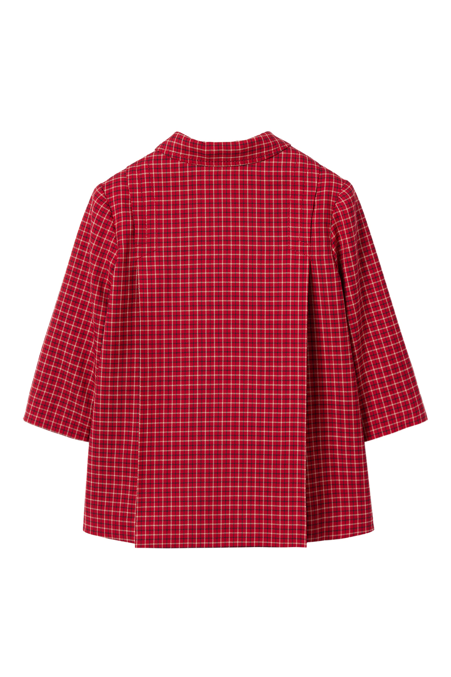 Kids Pleated Check Coat
