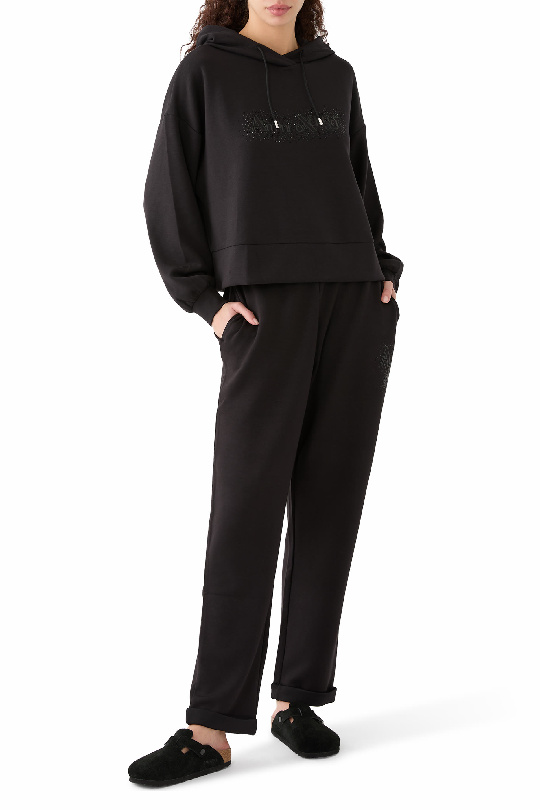 Rhinestone Logo Interlock Trousers