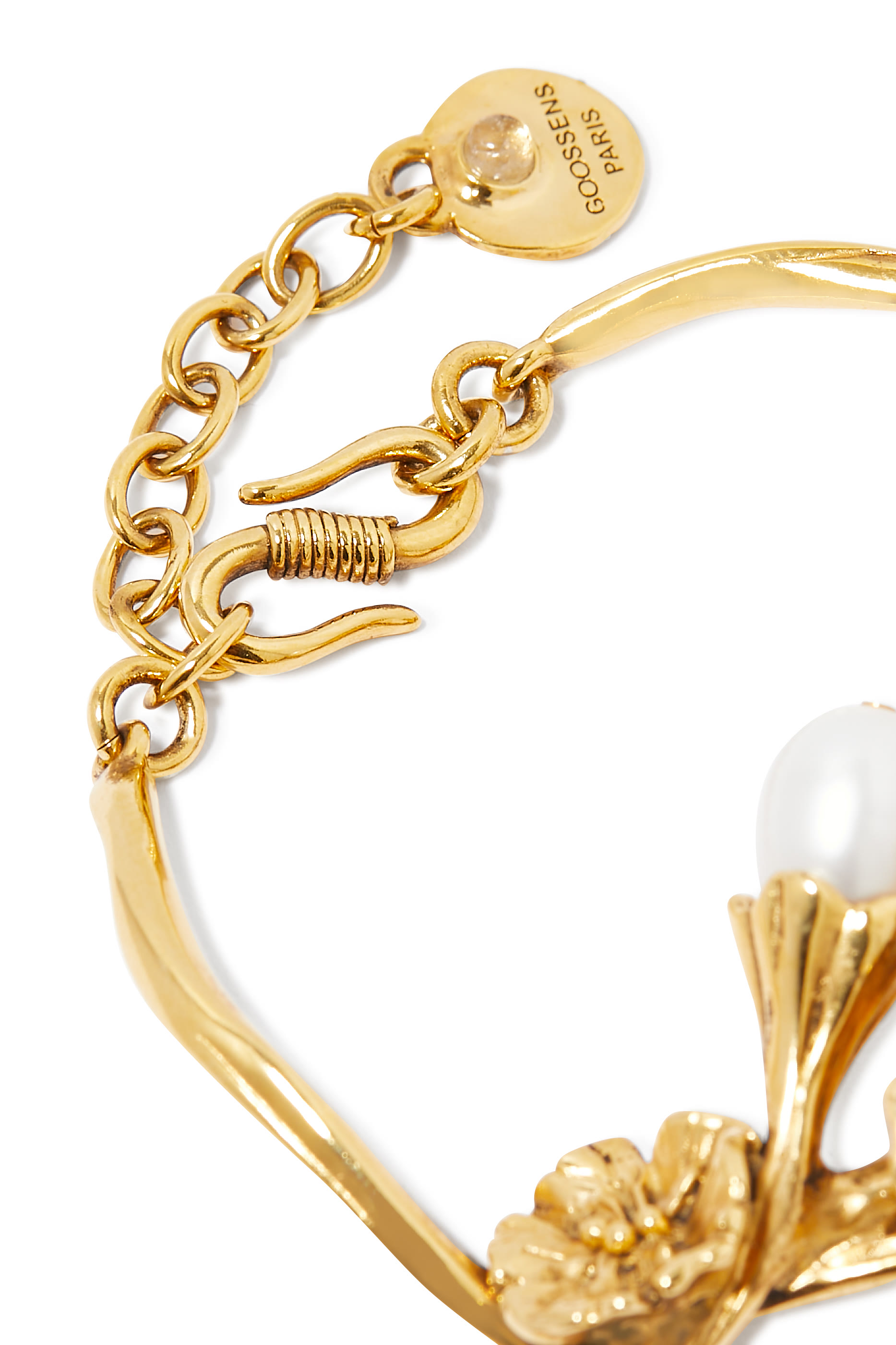 Fleur de Pavot Pearl Bracelet, 24K Gold-Plated Brass with Freshwater Pearl & Natural Rock Crystal