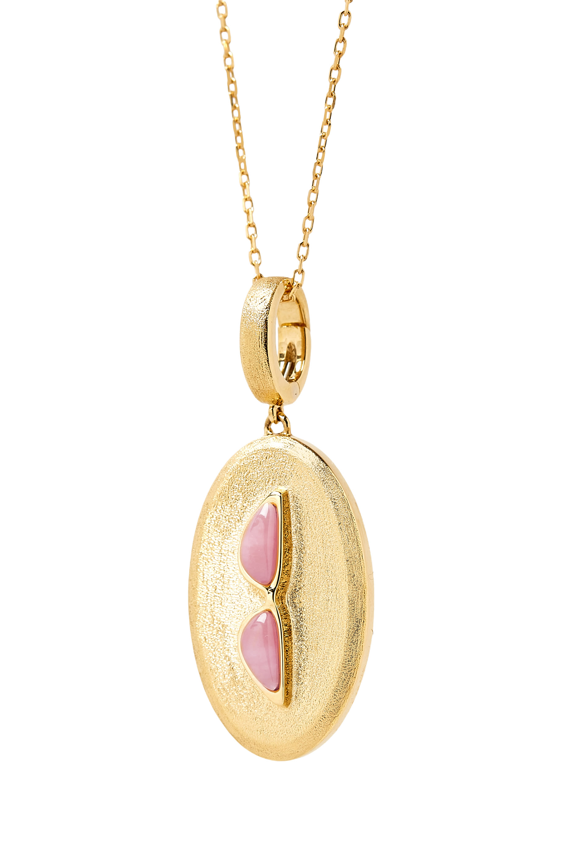  Sunglasses Sands Charm, 18K Yellow Gold & Pink Opal