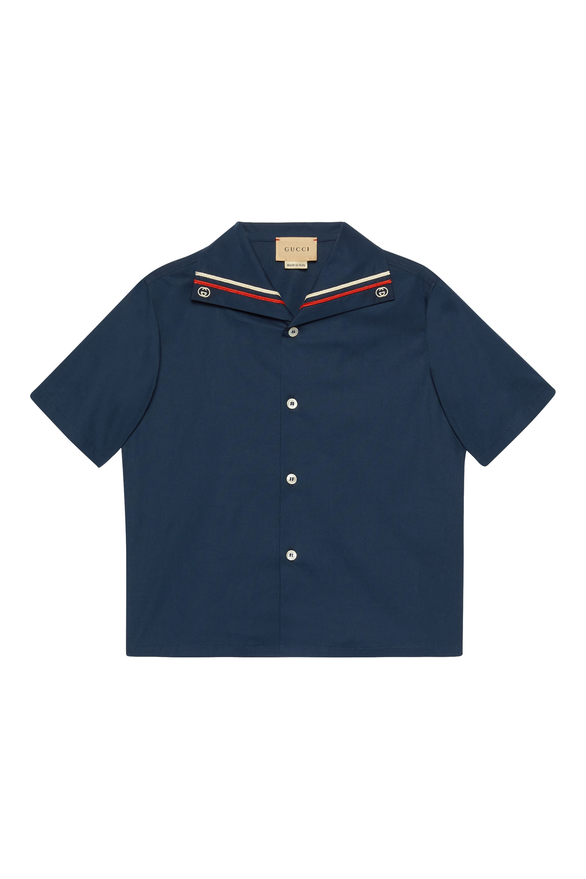 KIds Interlocking G Embroidered Shirt