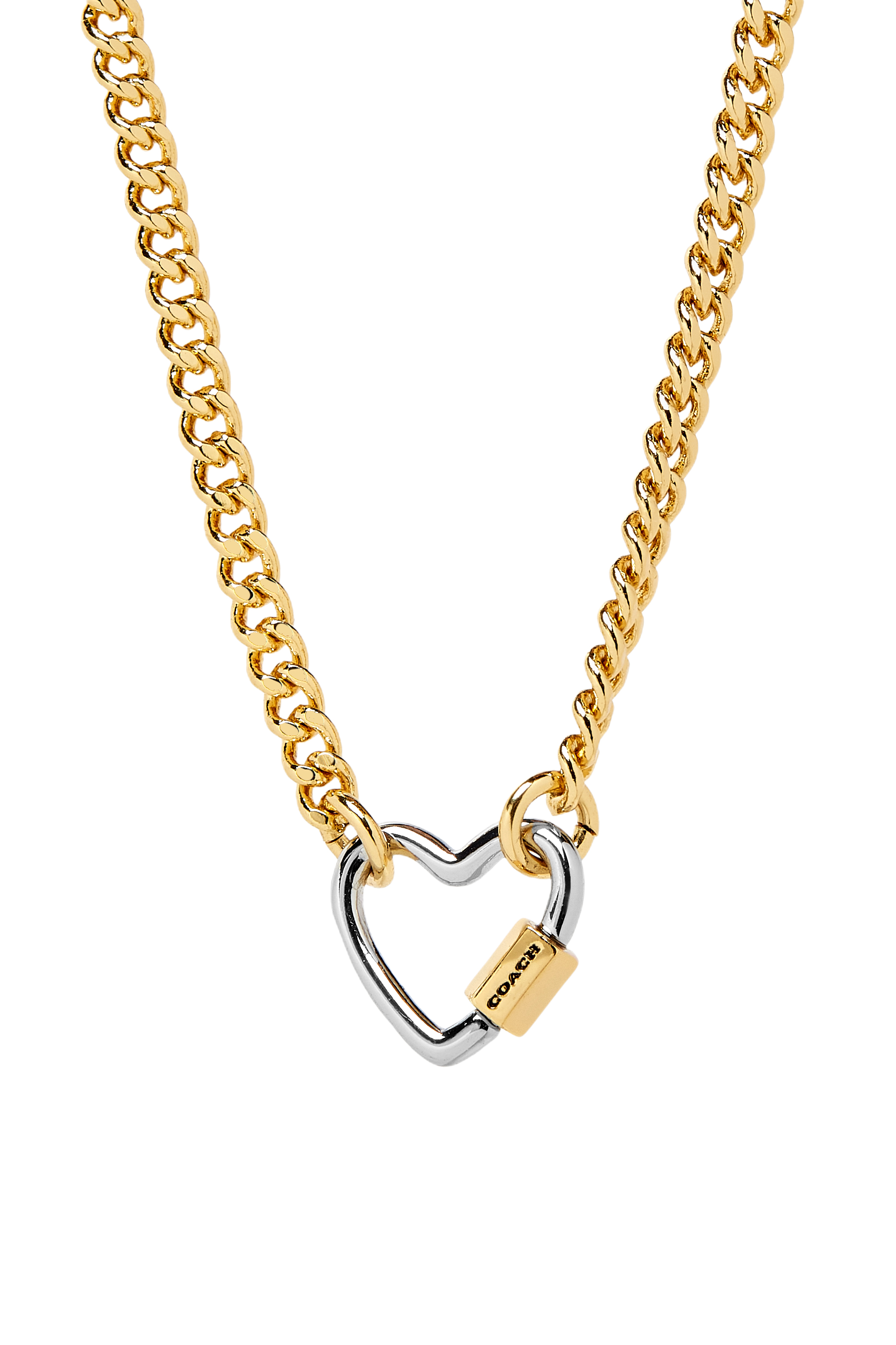 Signature Carabiner Heart Pendant Necklace, Metal