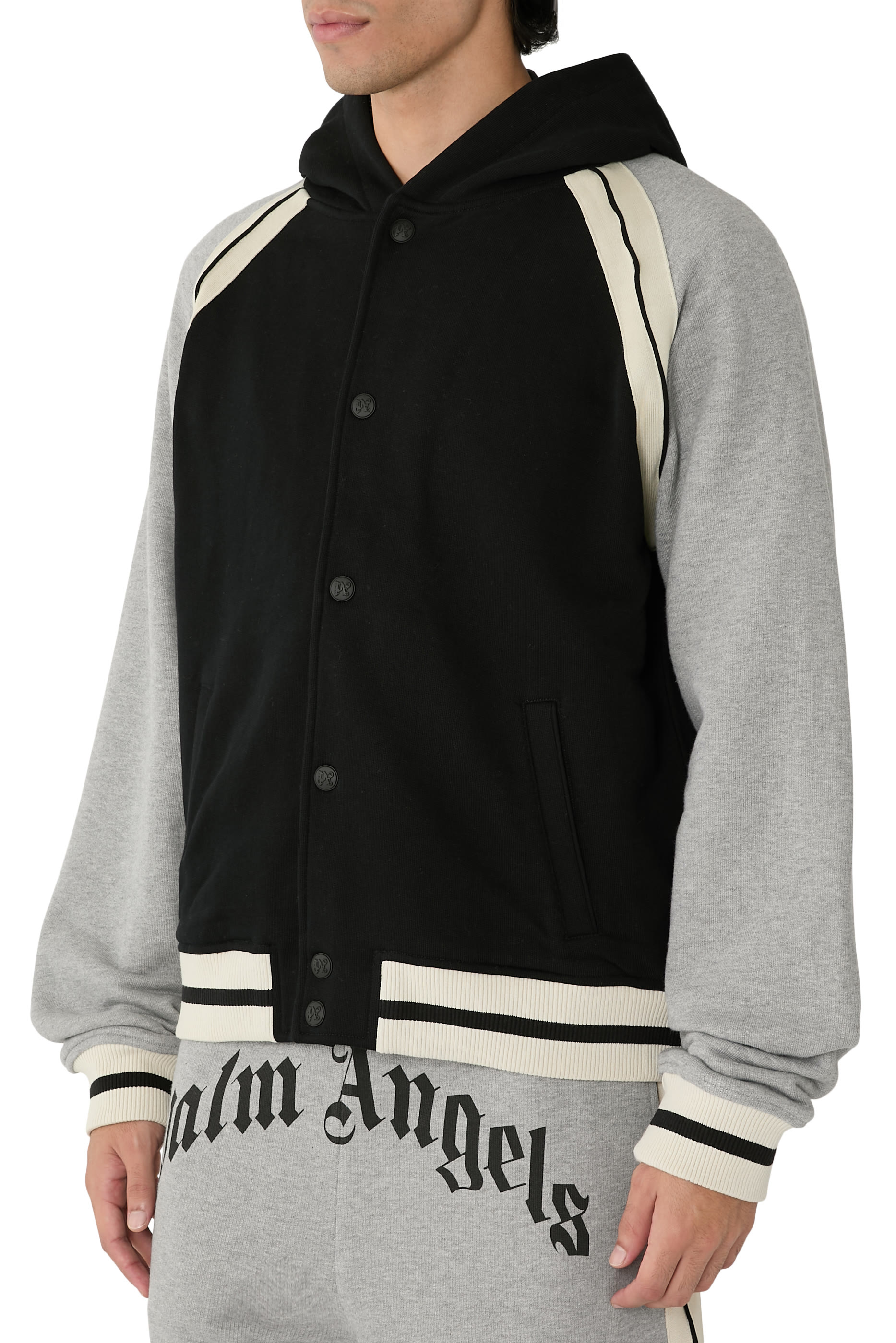 Curved Logo Track Varsity Jacket