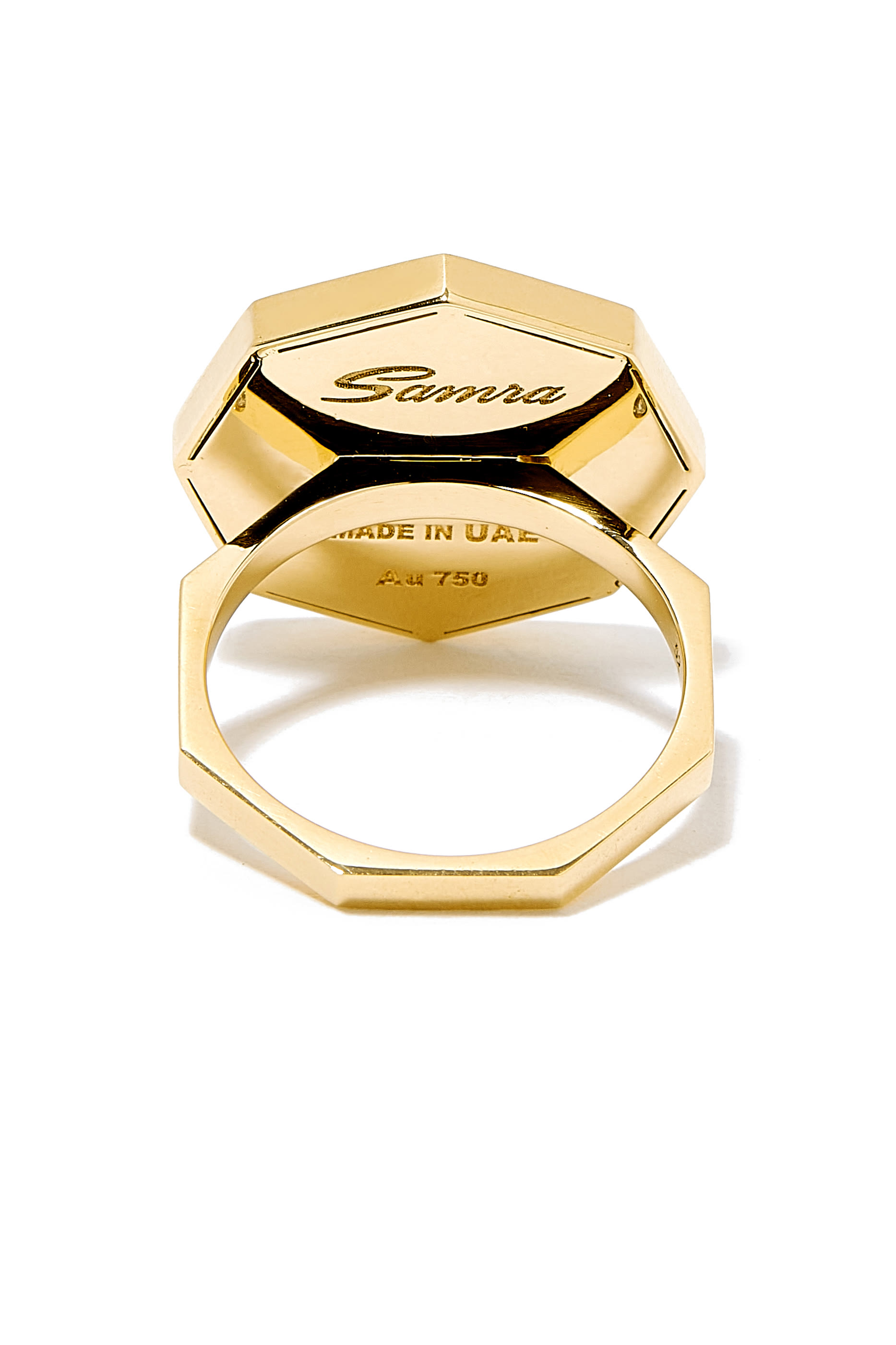 Ward Turath Small Ring, 18k Yellow Gold & Malachite, Diamonds