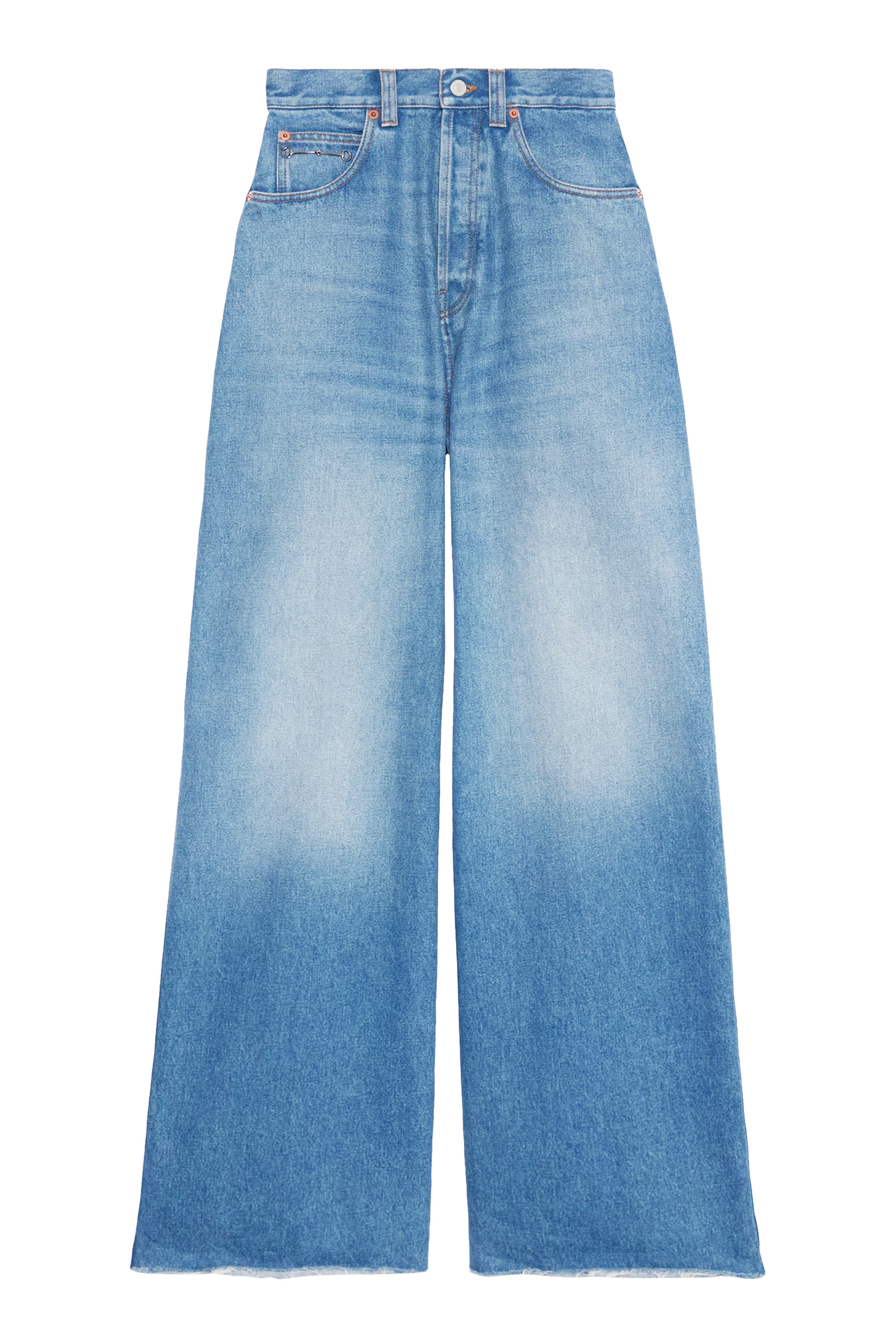Horsebit Wide-Leg Flared Jeans
