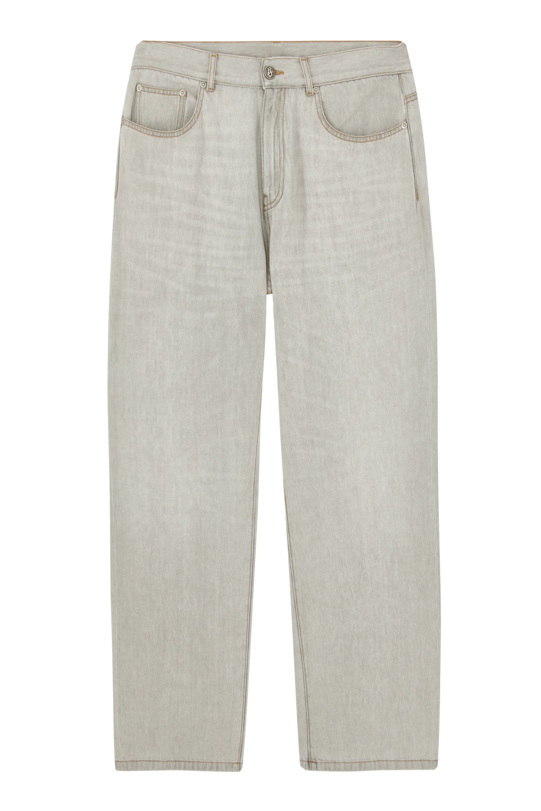 Curved Logo Loose Denim Pants