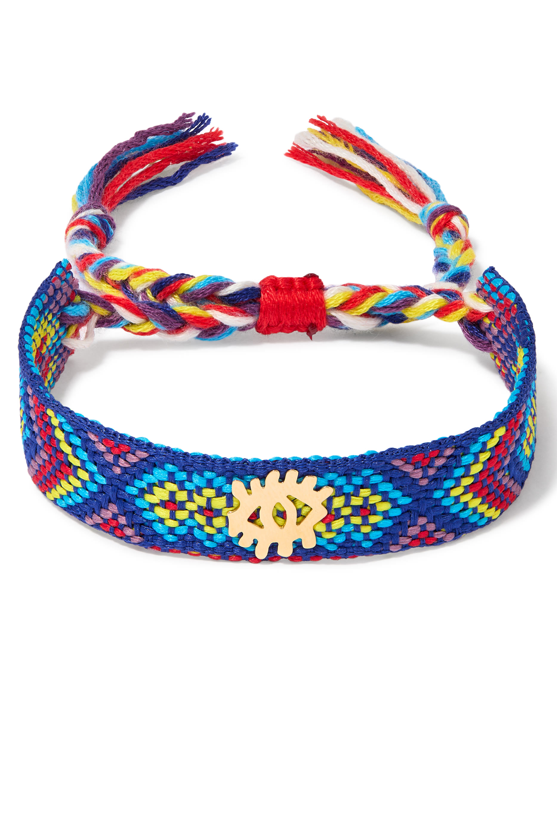 Ya Ein Evil Eye Woven Bracelet, Fabric & 18k Yellow Gold