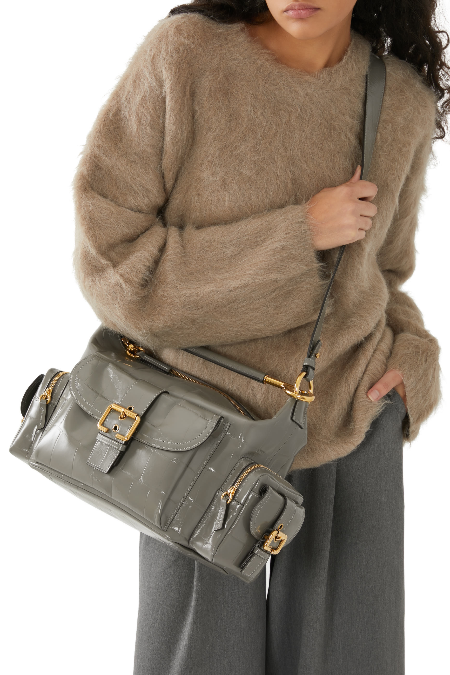 Croco-Effect Camera Bag