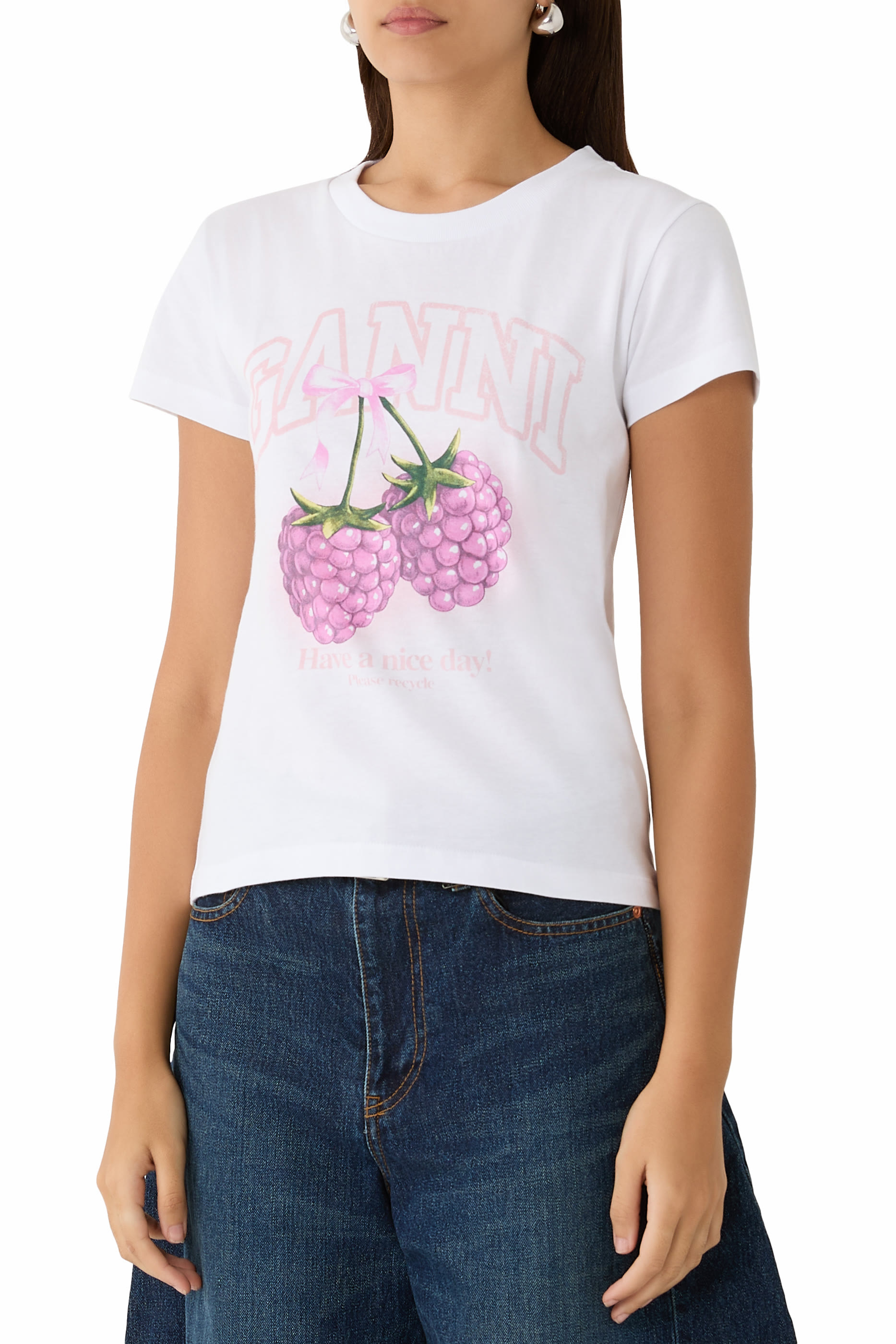 Raspberry Graphic Print T-Shirt