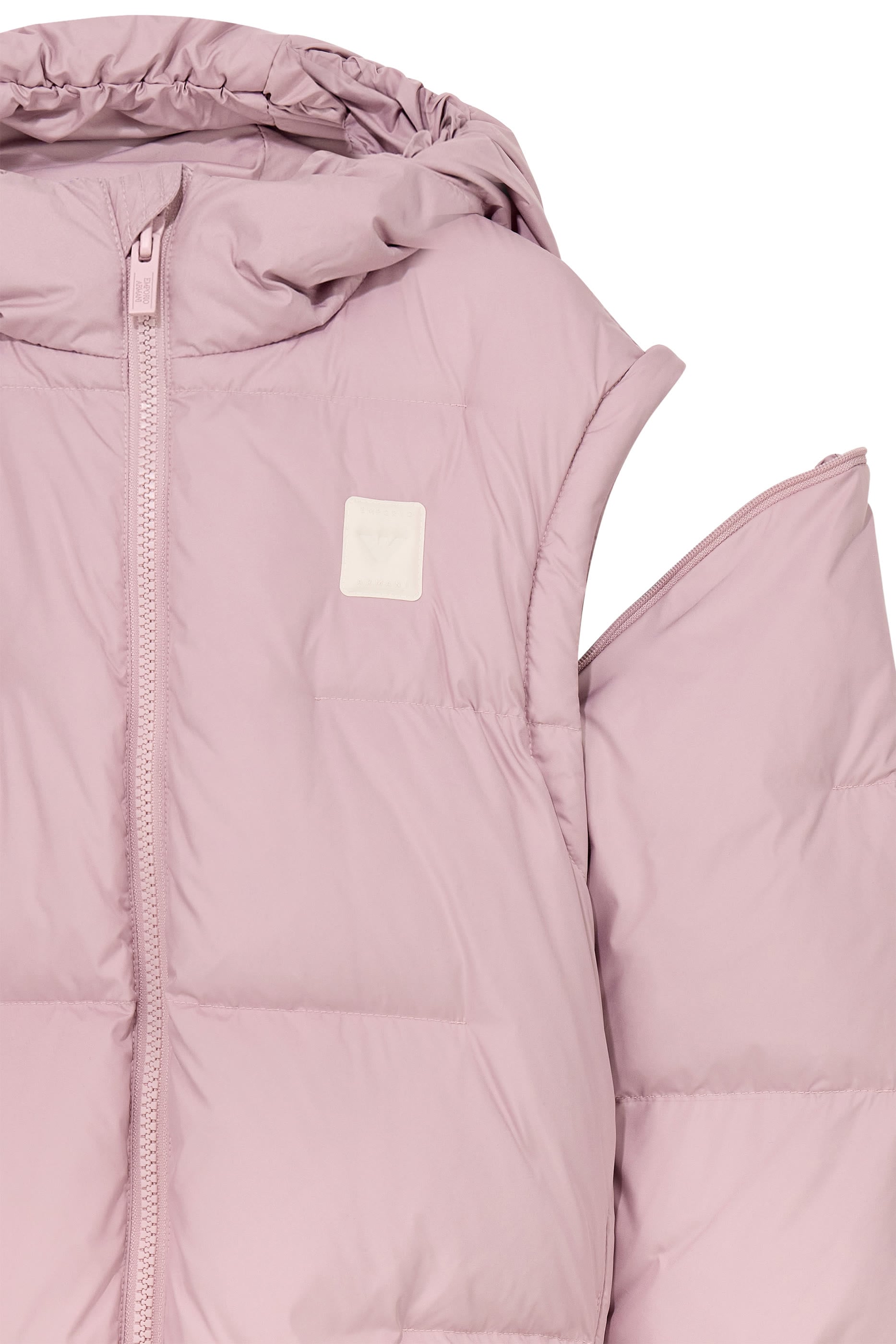 Kids EA Logo Patch Hooded Down Coat