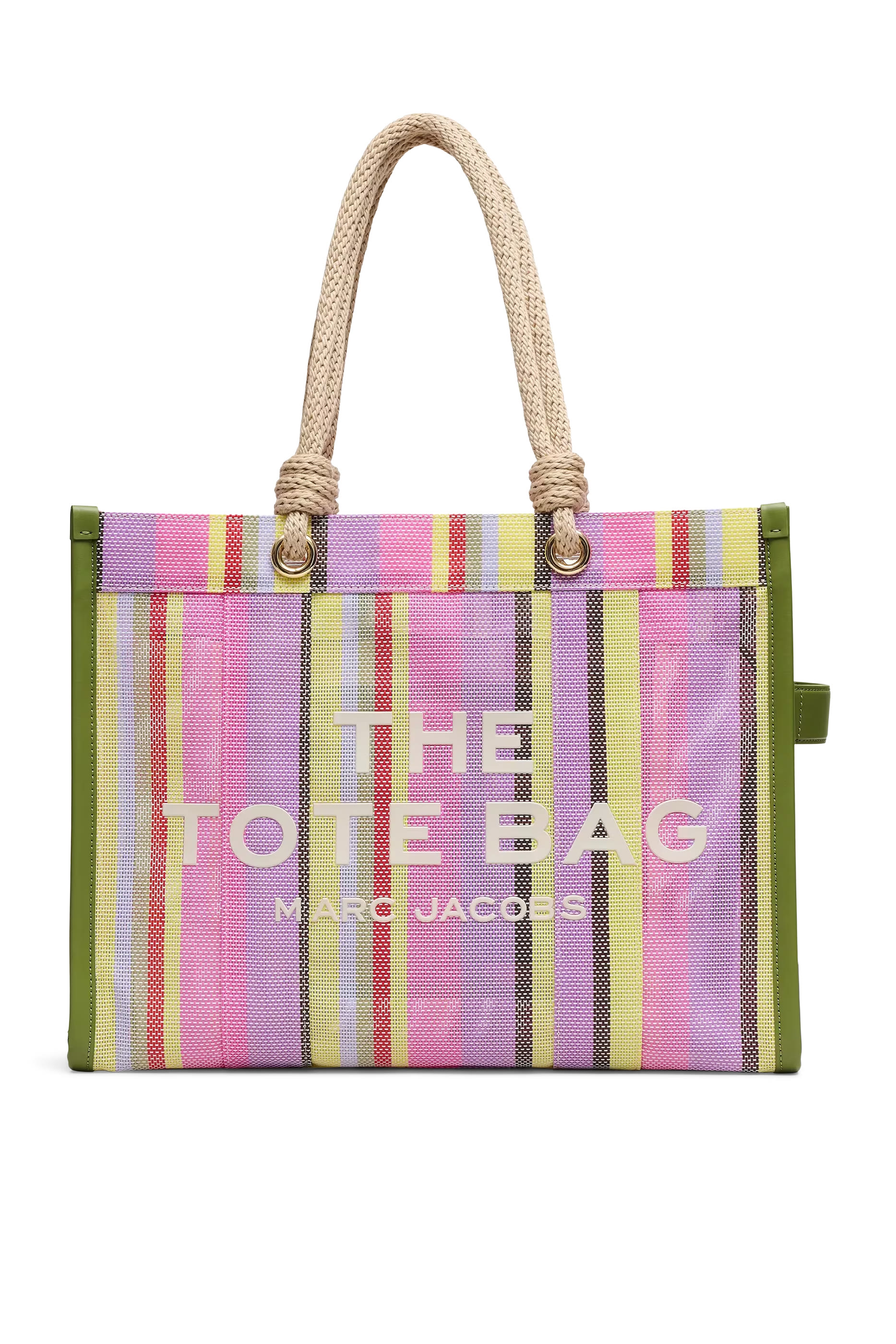 Stripe Mesh Large Tote Bag