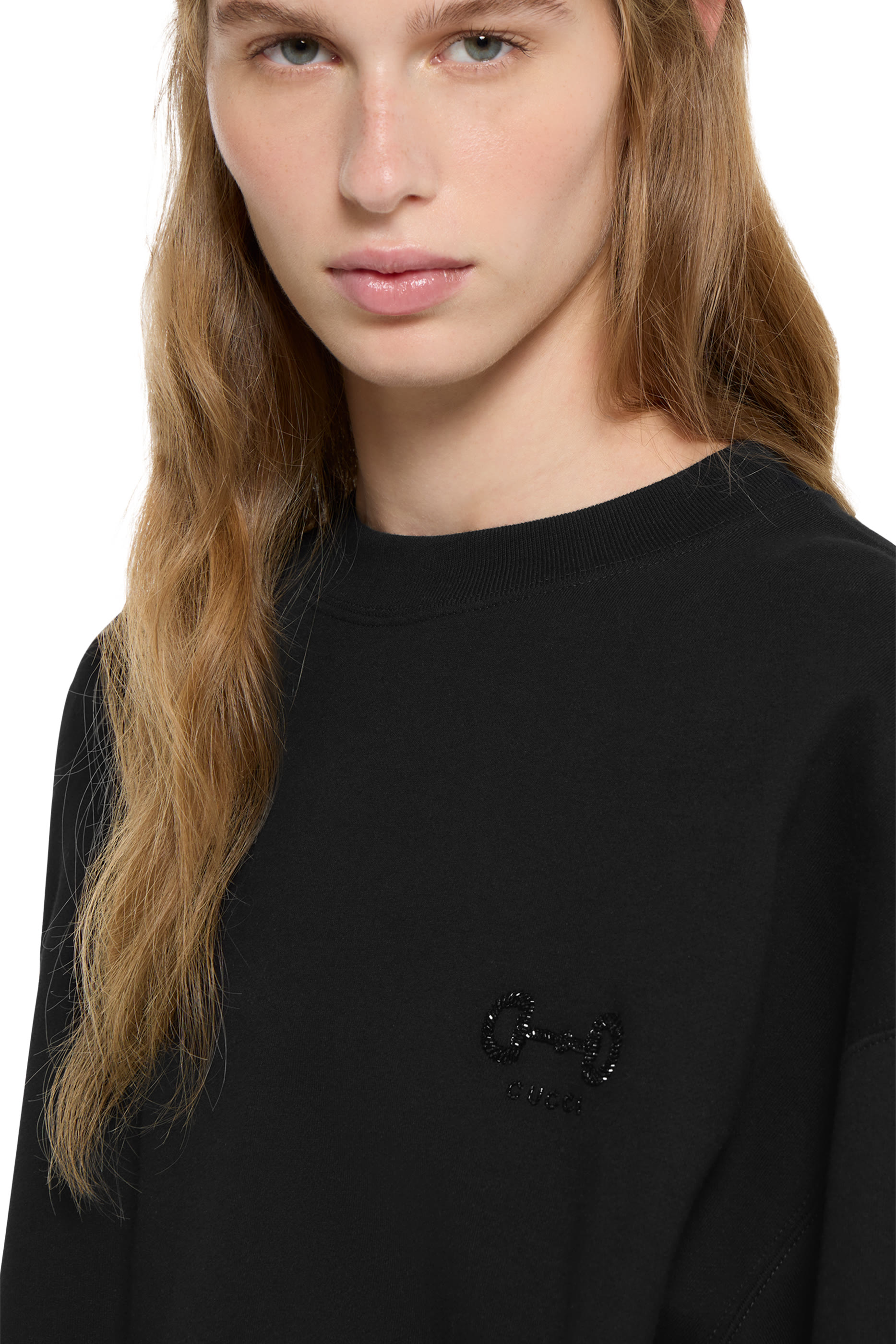 Logo Embroidered Cotton Jersey Sweatshirt