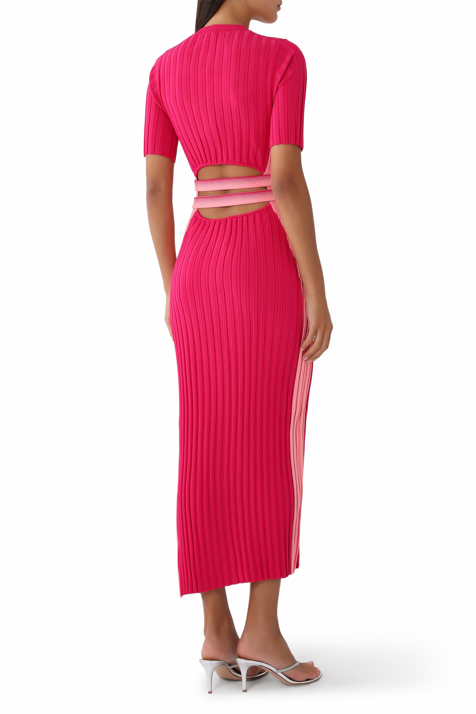 Jodie Pleated Dress with Wavy Side Slit