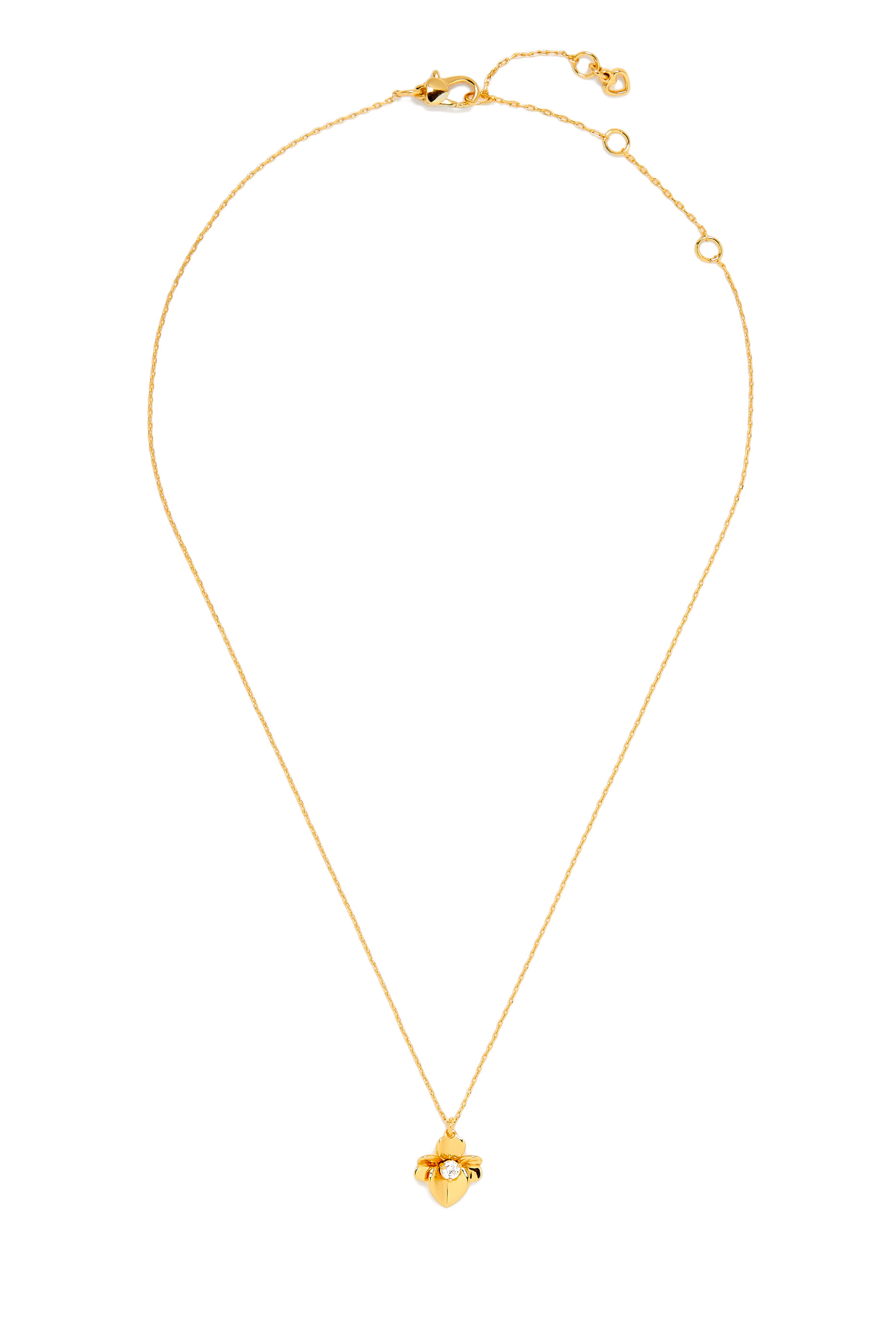 Precious Pansy Mini Pendant, Plated Metal & Cubic Zirconia