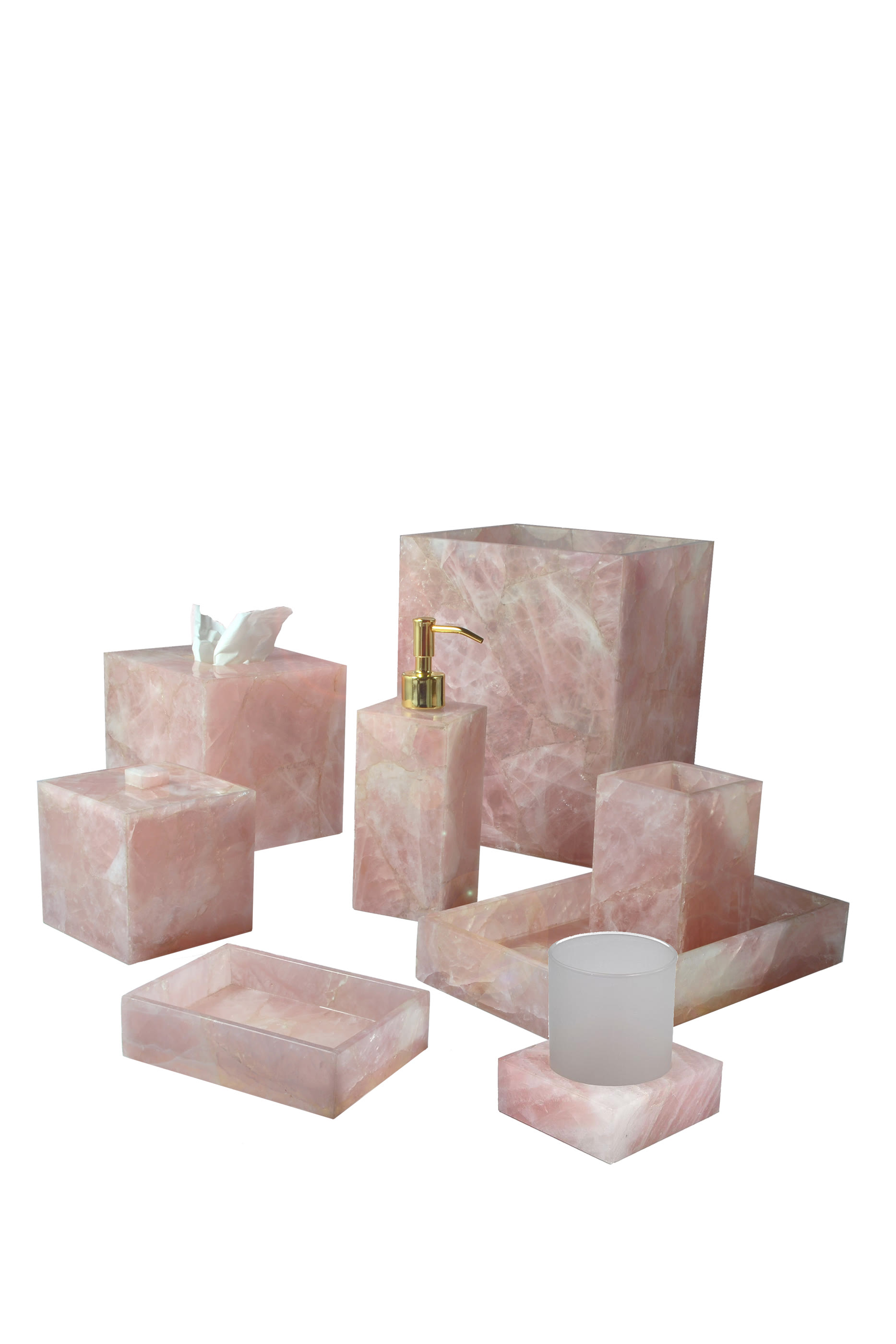 Taj Rose Quartz Soap Dish