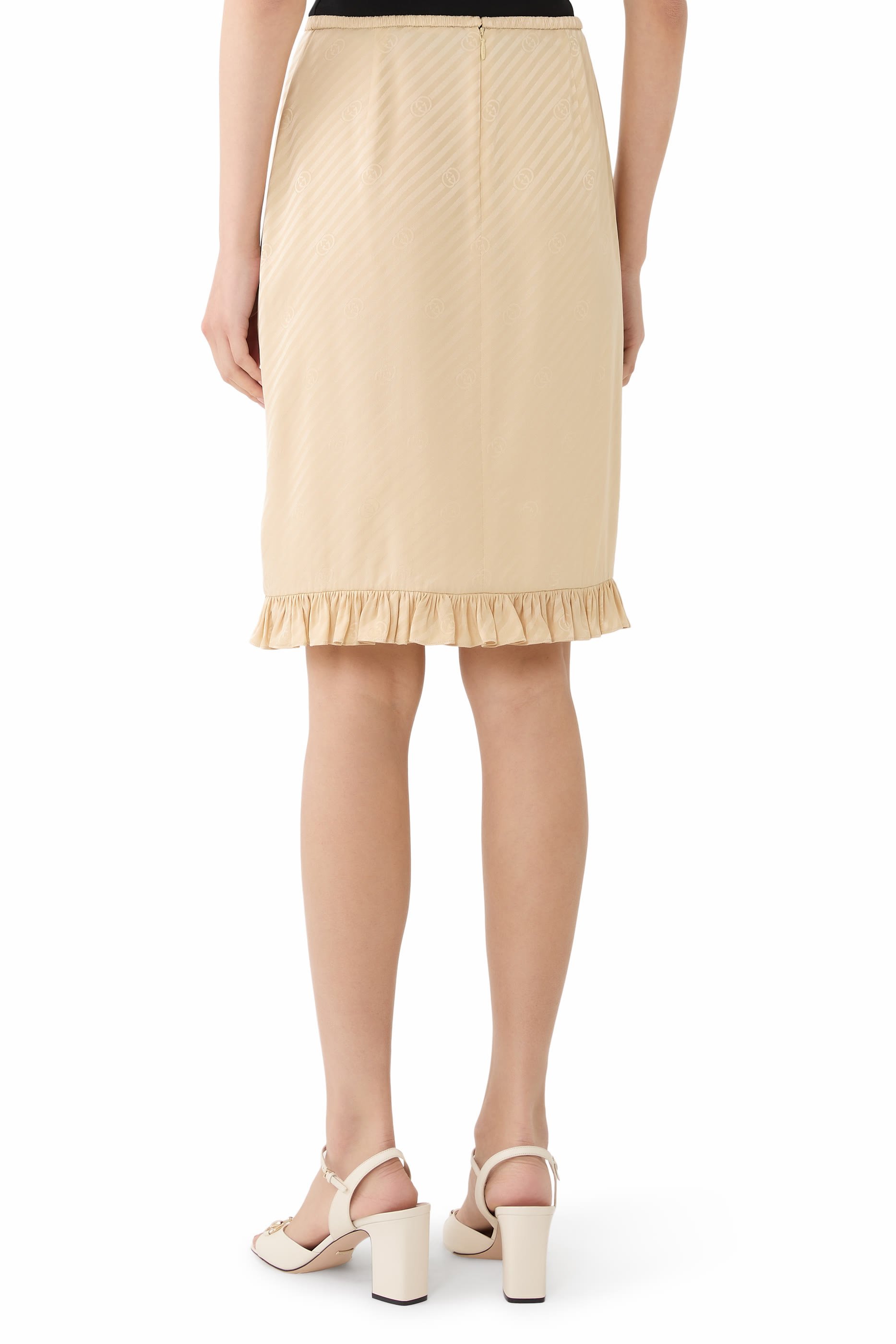 Diagonal GG Silk Jacquard Skirt 