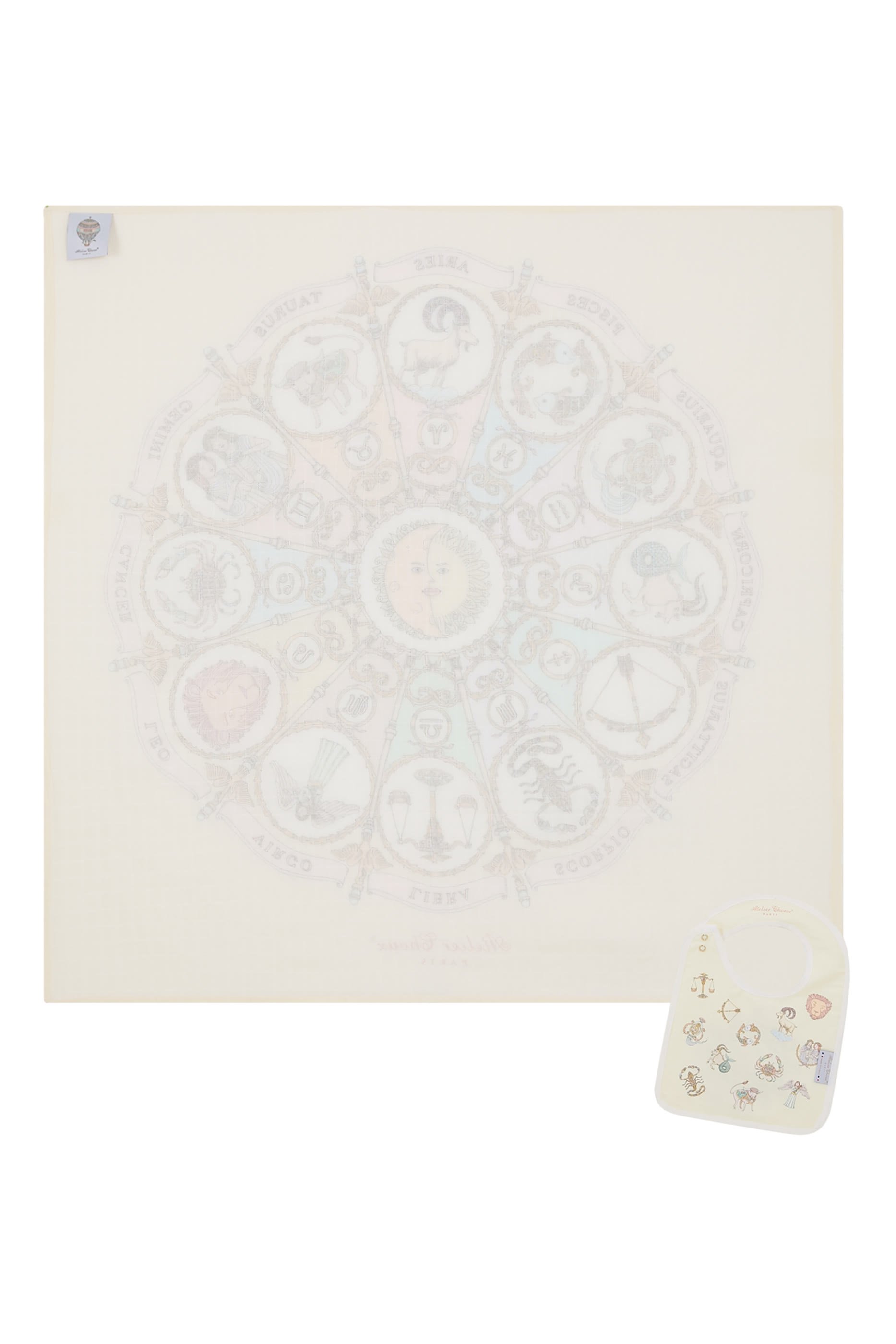 Kids Carr&eacute; & Satin Bib Set - Zodiac Yellow