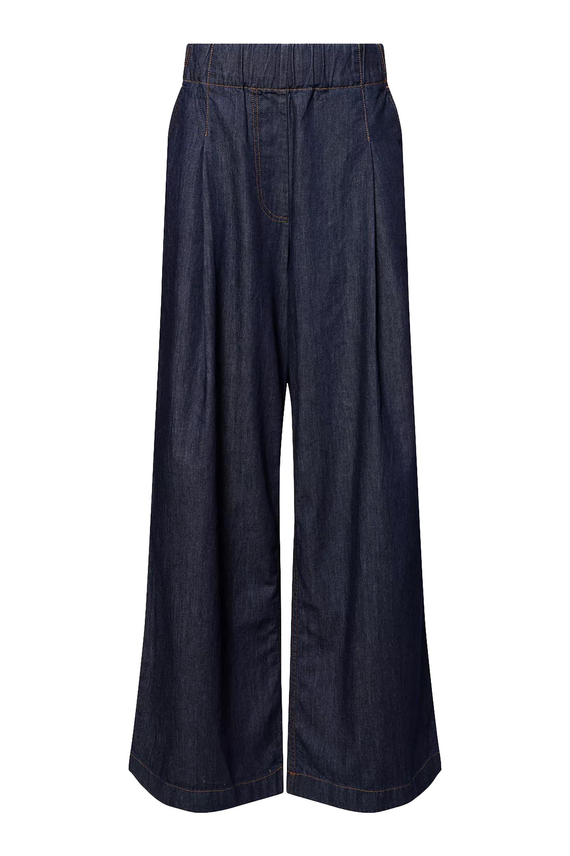 Wide-Leg Denim Trousers