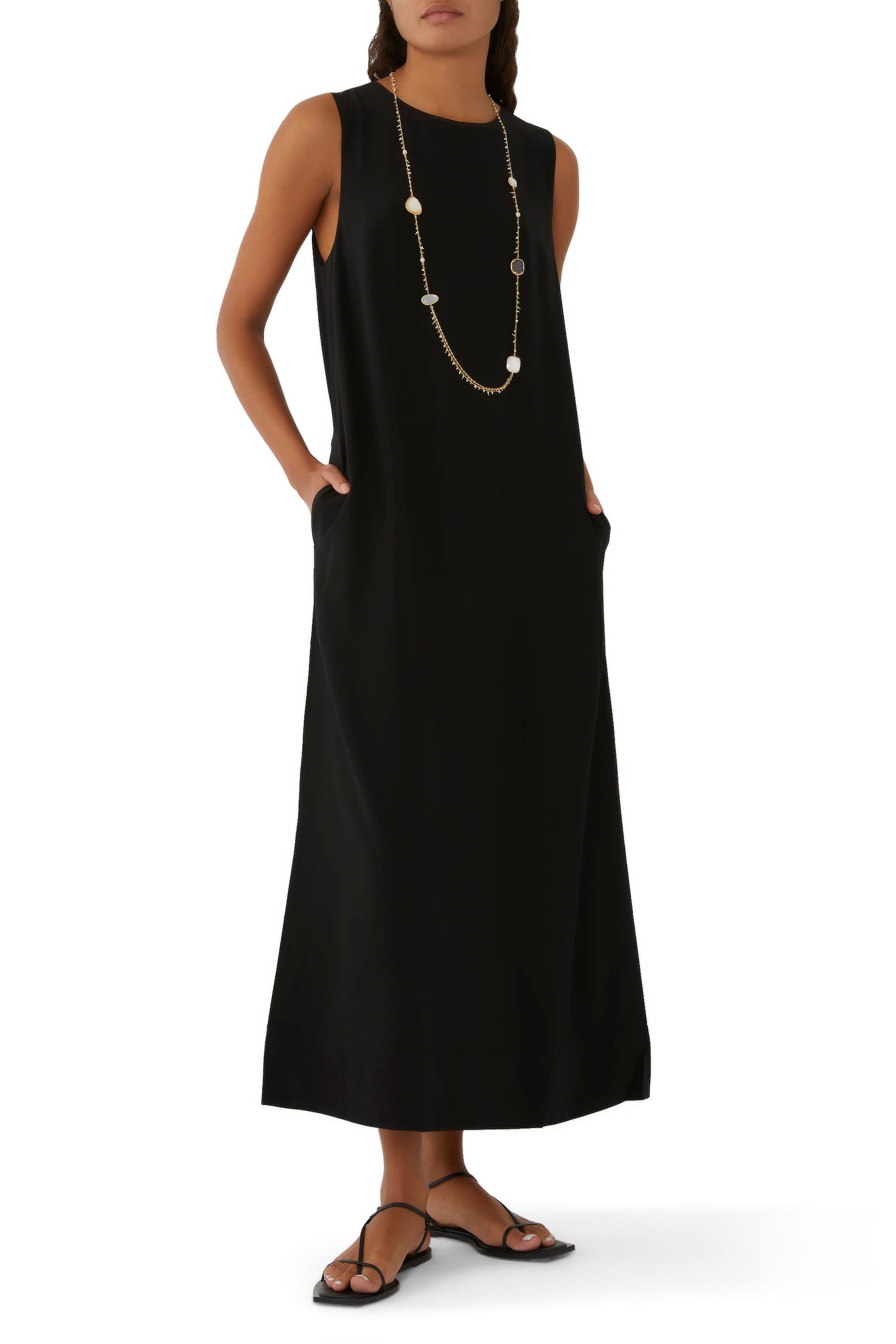 Shift Silk Midi Dress