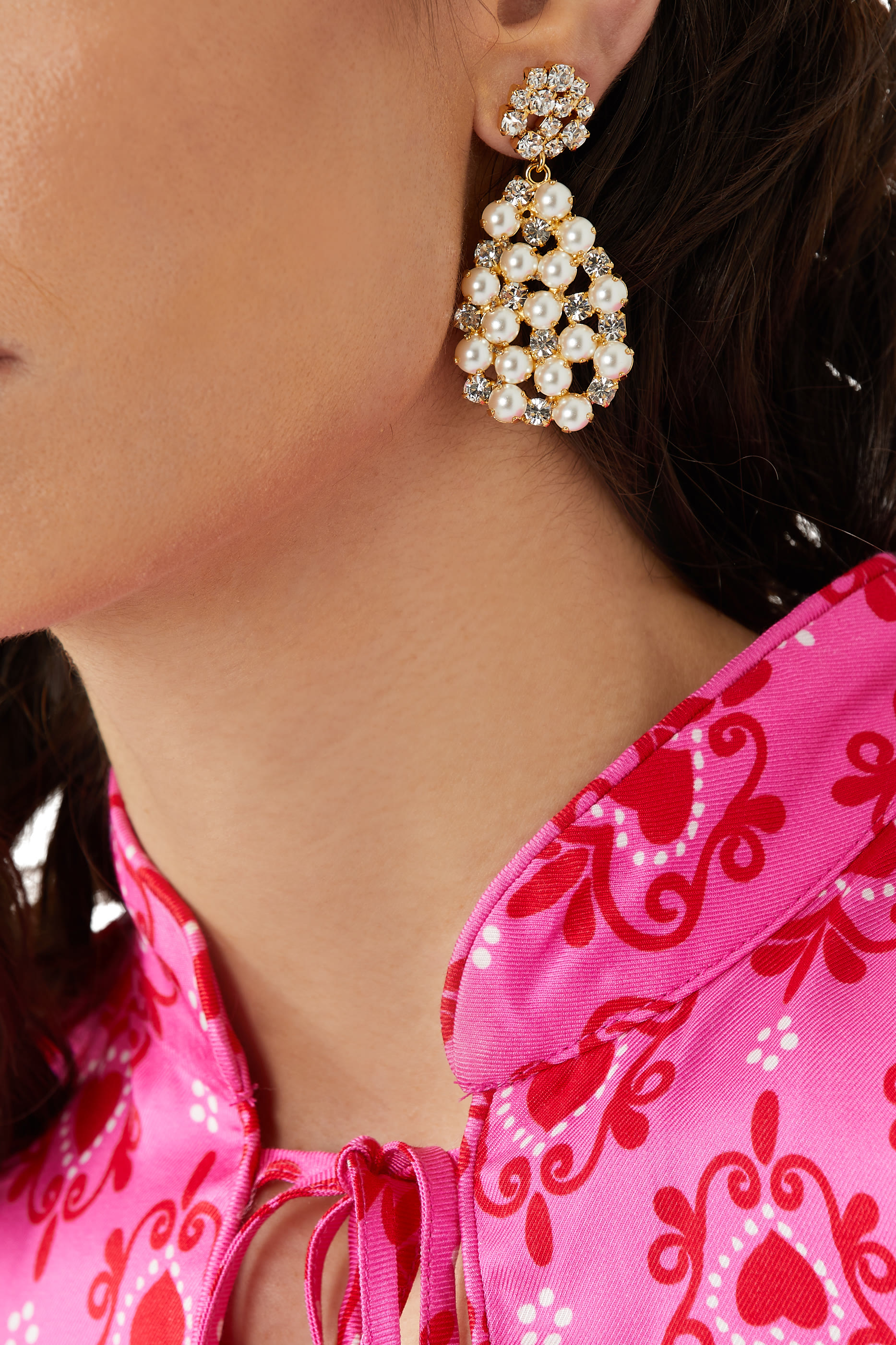 All Of Me Earrings, 18k Gold-Plated & Pearls