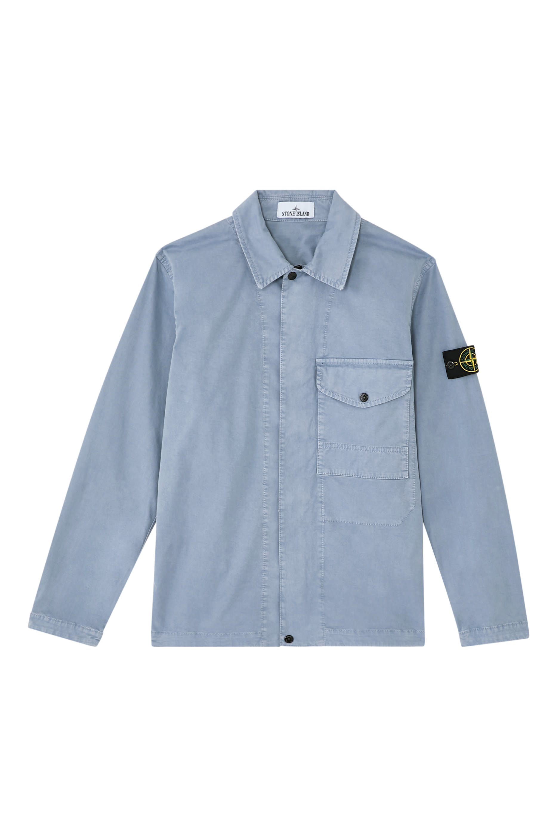  Organic Cotton Stretch Broken Twill Overshirt 