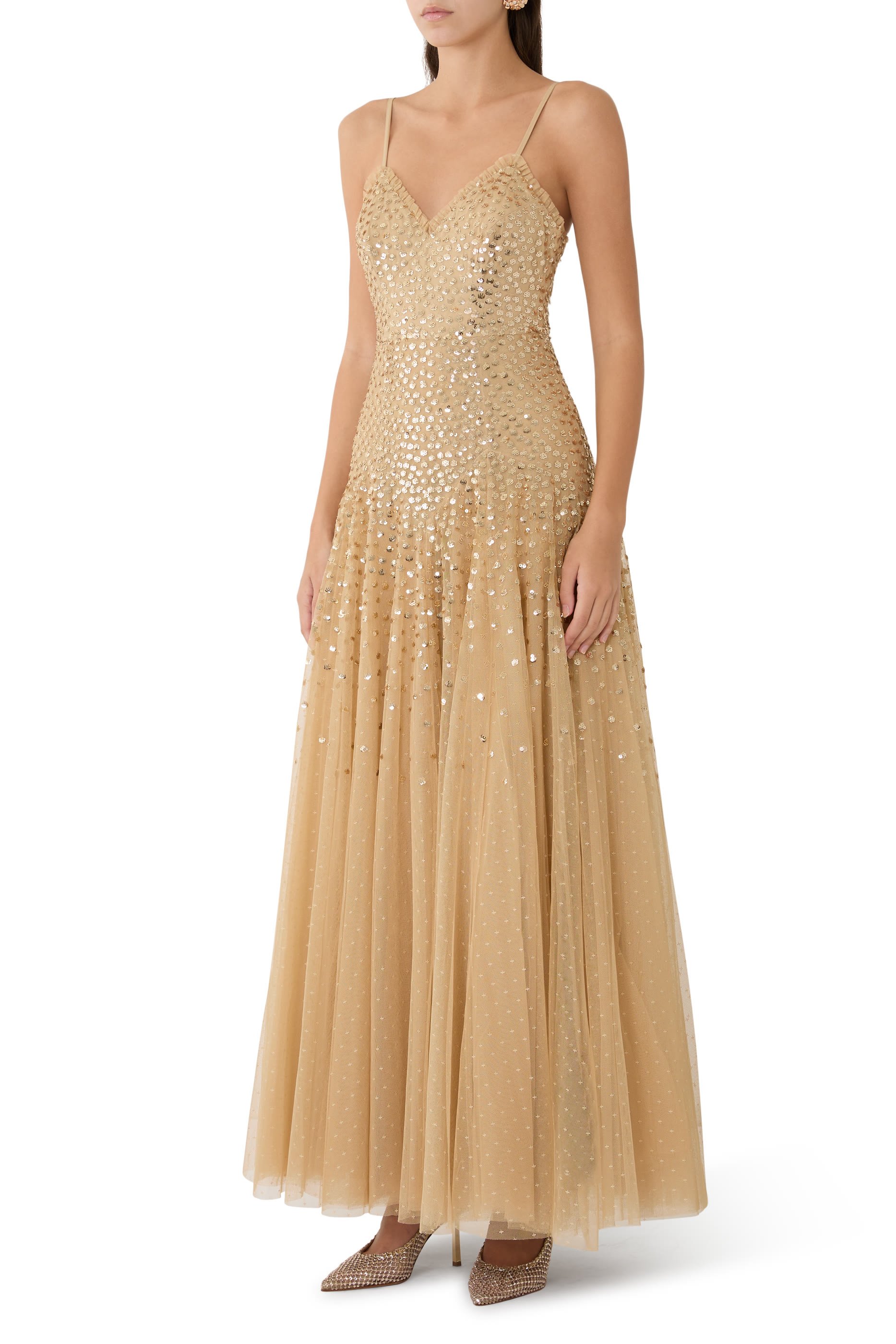 Sequin Cascade Cami Gown