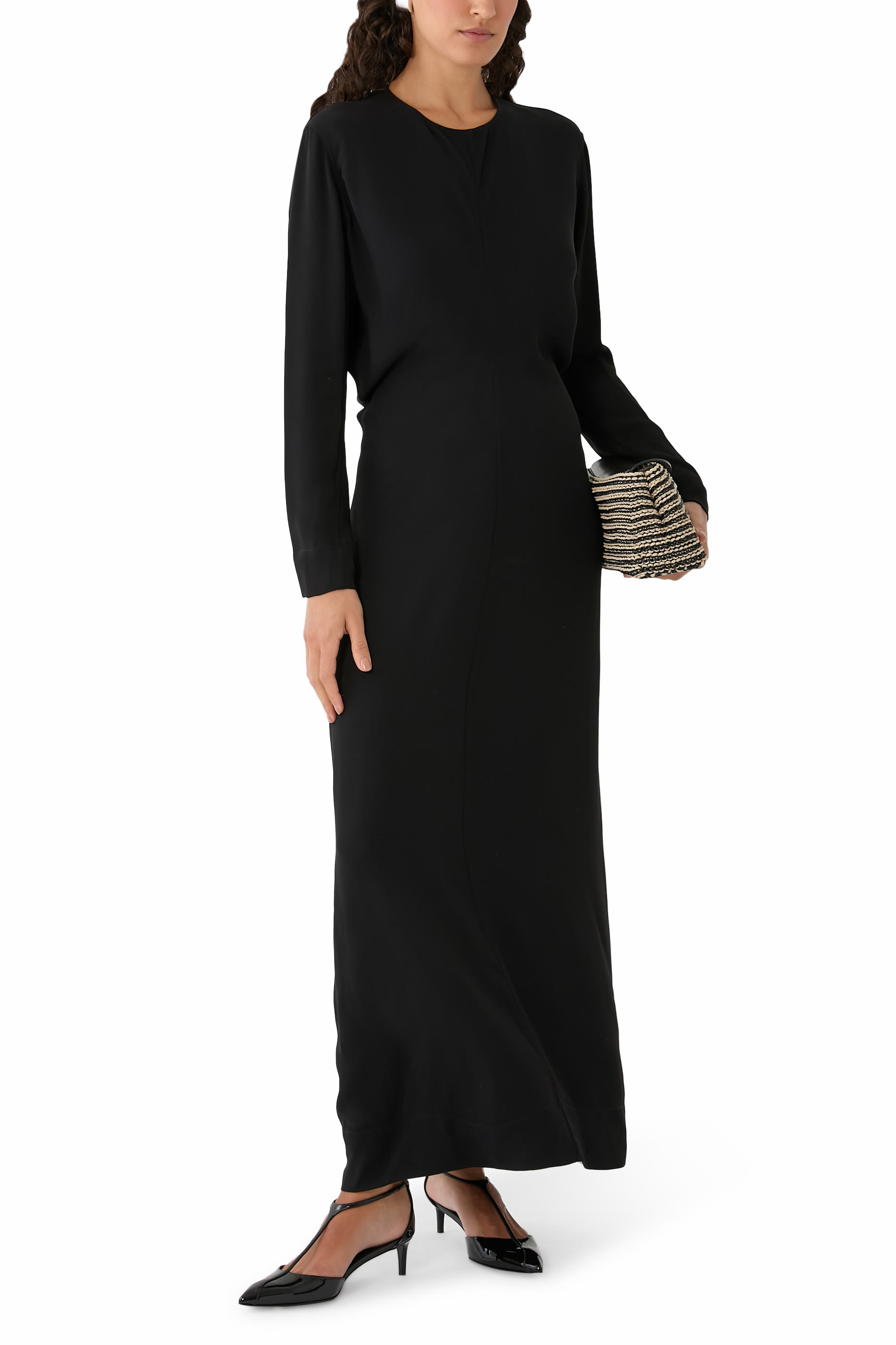 Long-Sleeve Slouch Waist Dress