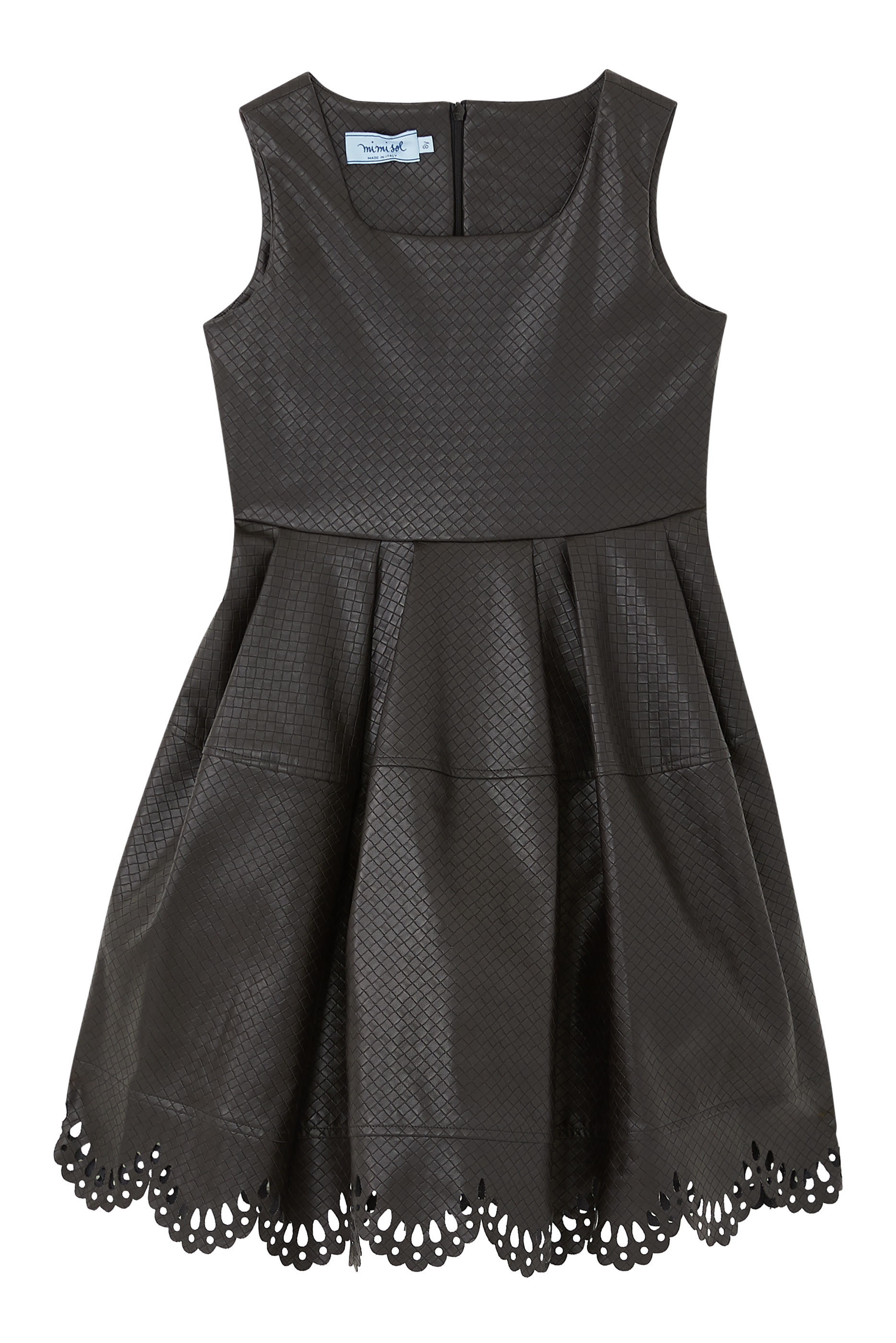 Kids Trimmed Ecoleather Dress