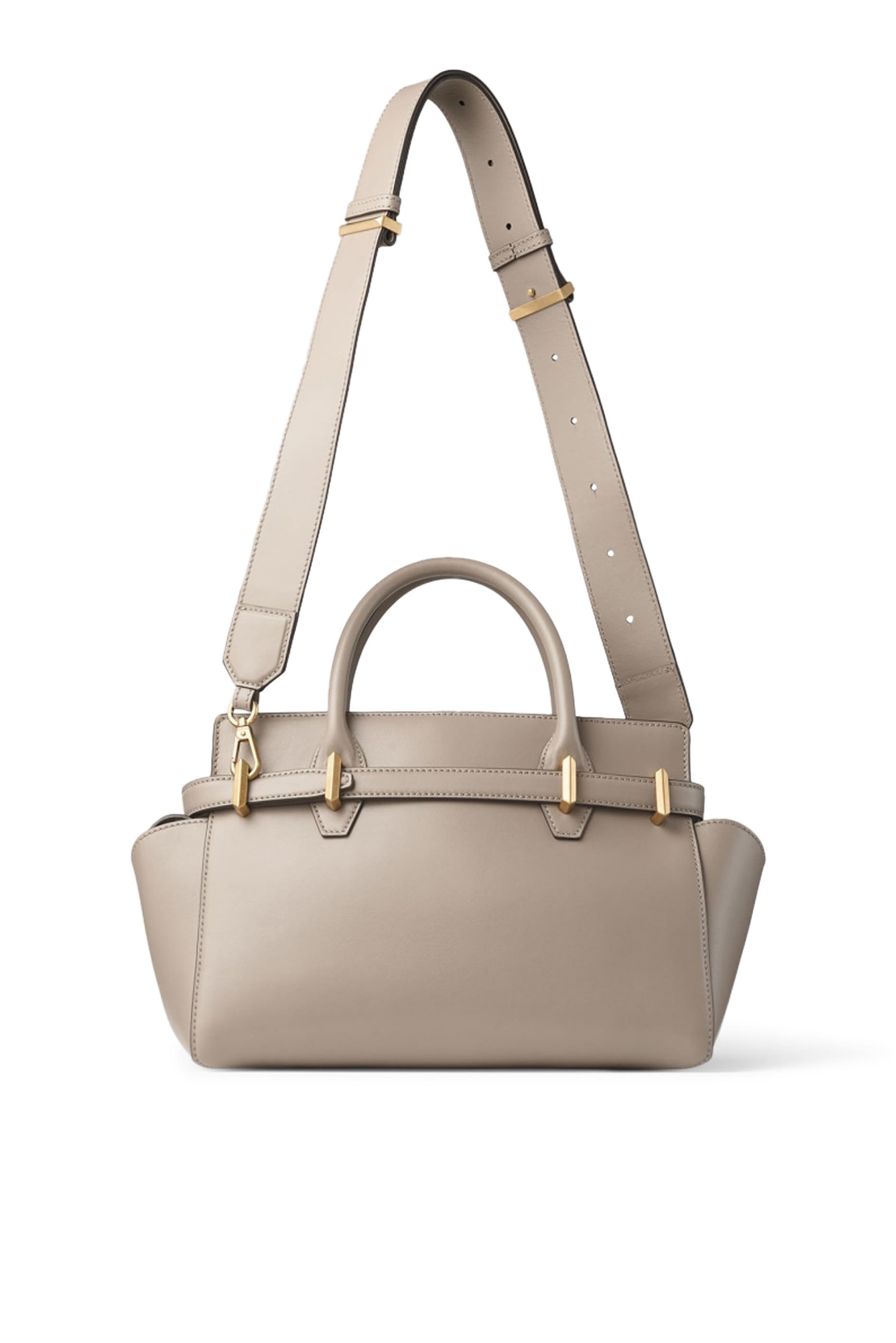 Diamond Belted Leather Top Handle Bag