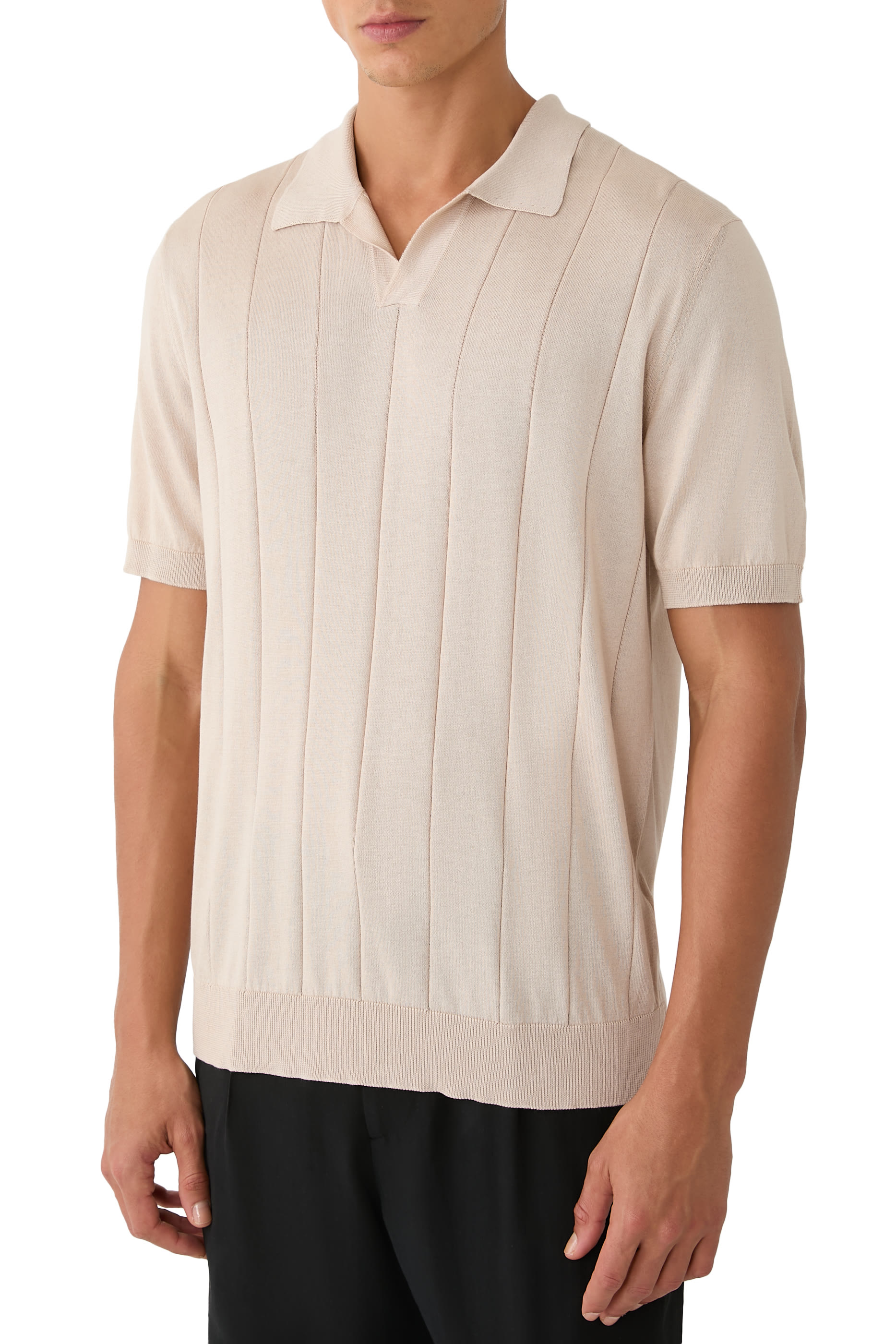 Open Collar Polo Shirt