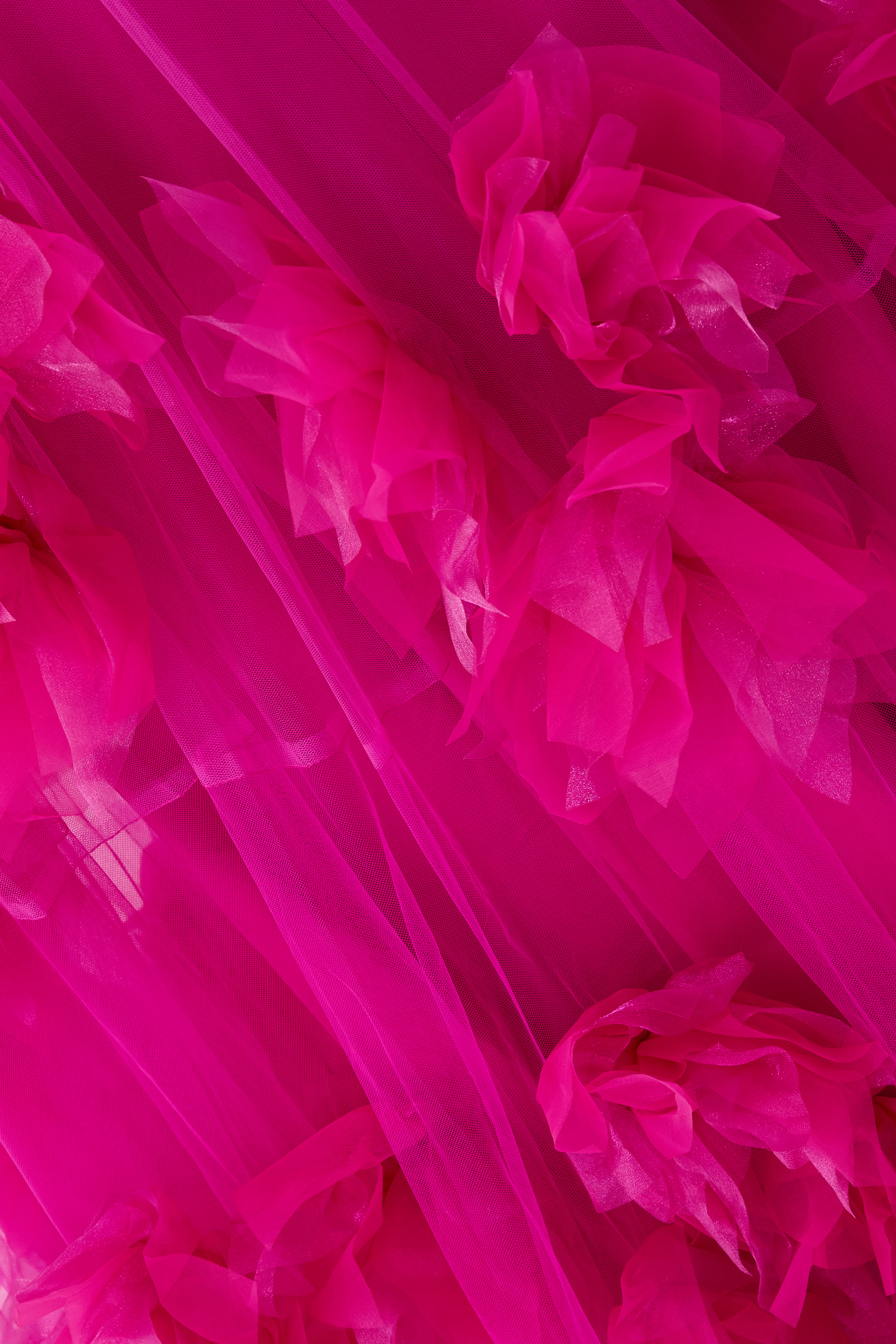 Tulle Strapless Gown with Floral Appliqu&eacute;s