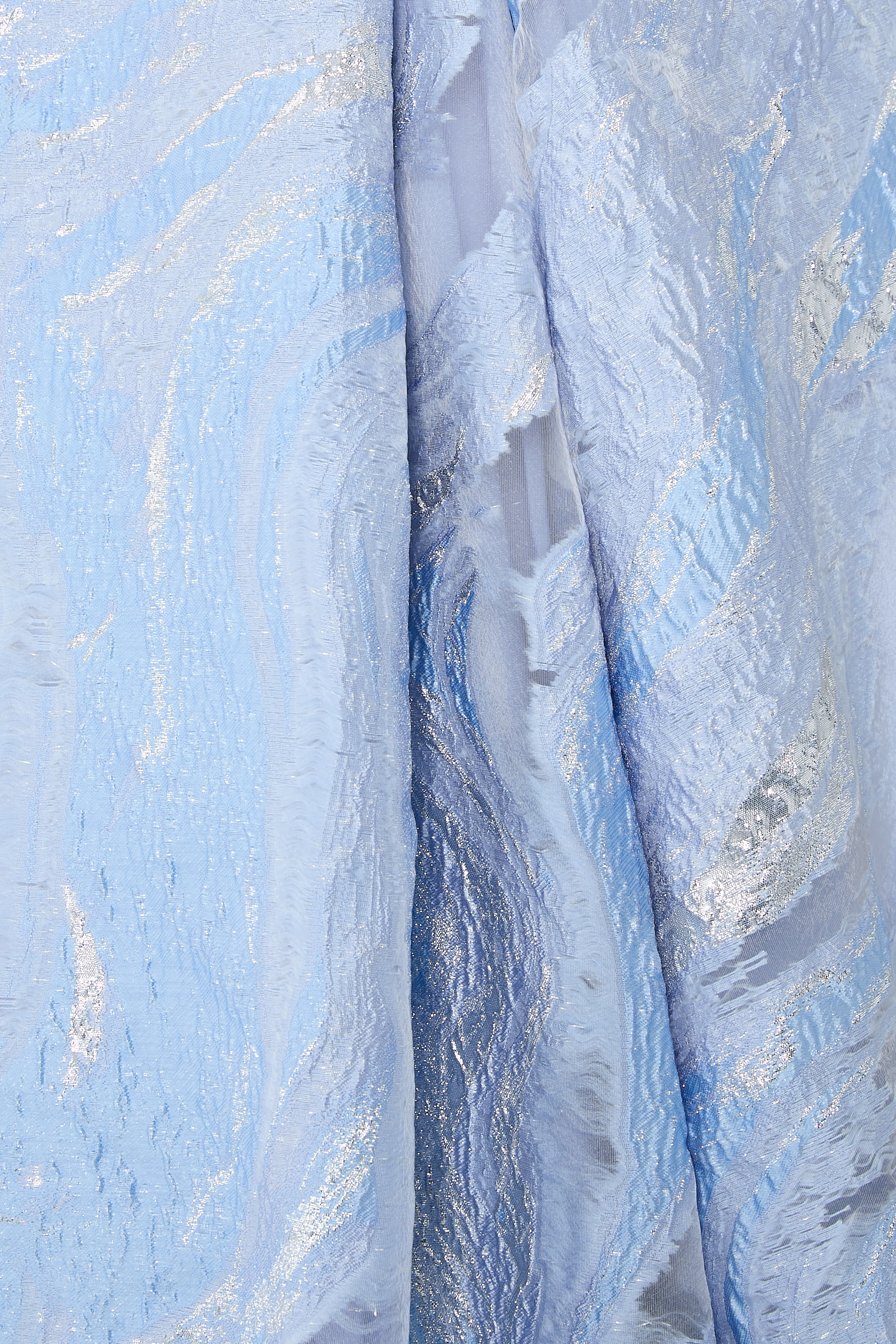  Strapless Metallic Brocade Ball Gown 