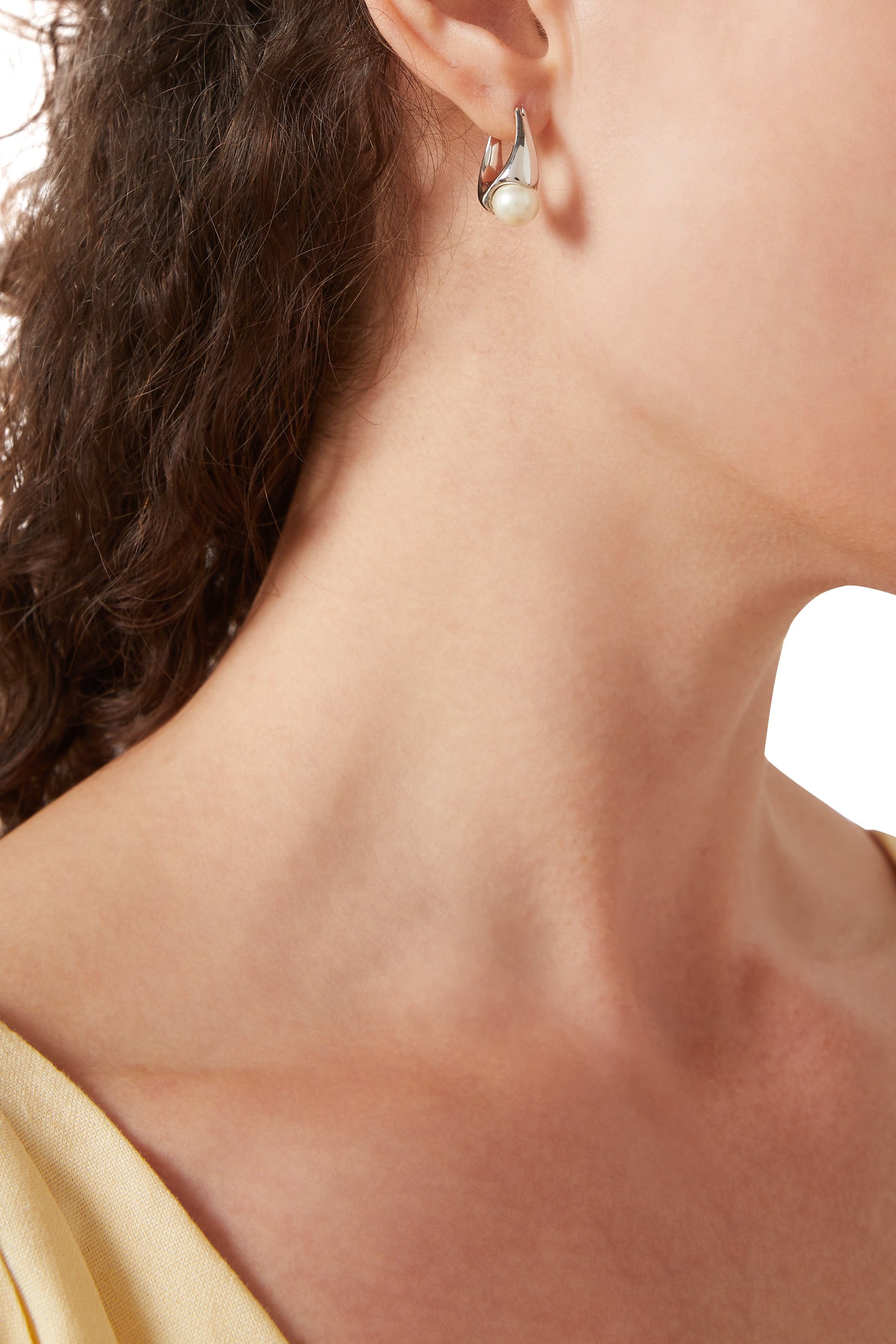 Harmony Huggies Earrings, Titanium & Glass