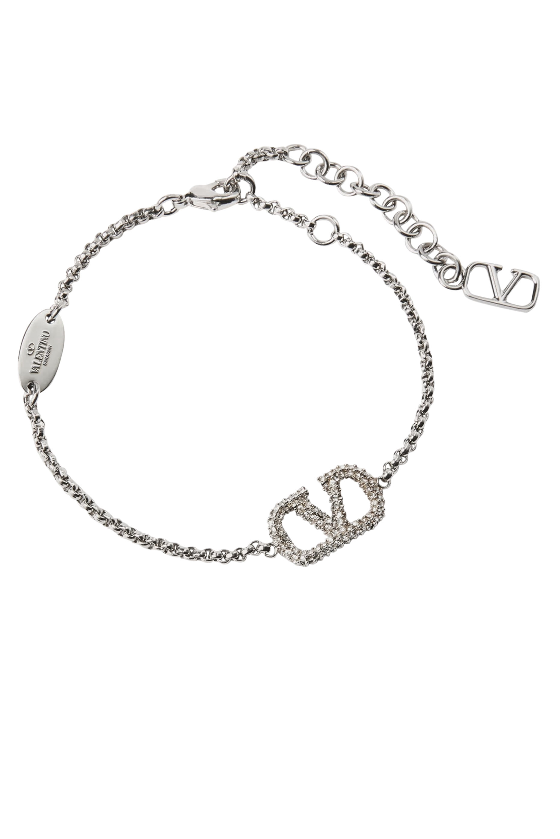 VLogo Signature Bracelet in Metal and Swarovski® Crystals