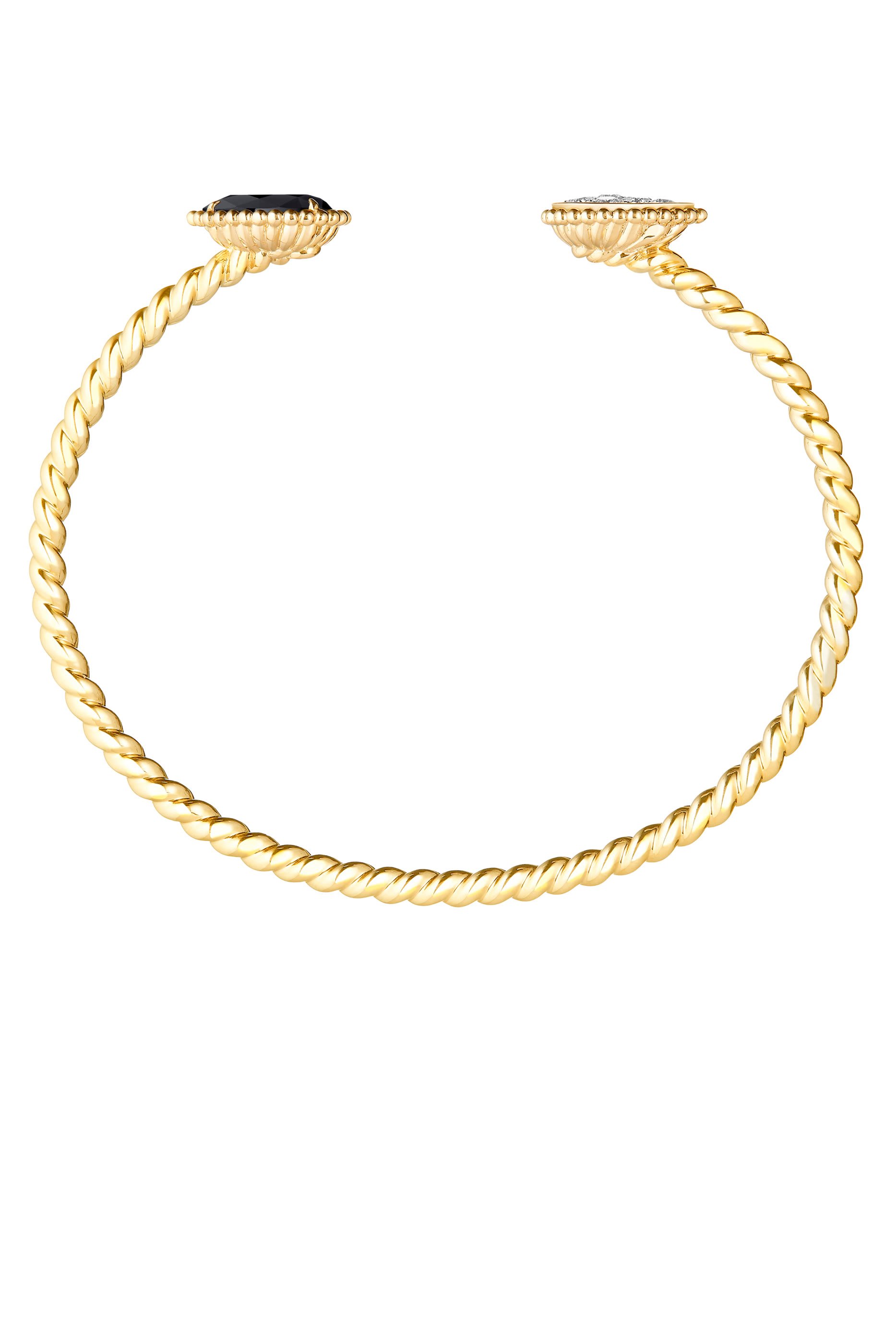 Serpent Boh&egrave;me 2 S Motifs Bracelet, 18K Yellow Gold, Diamonds & Black Onyx