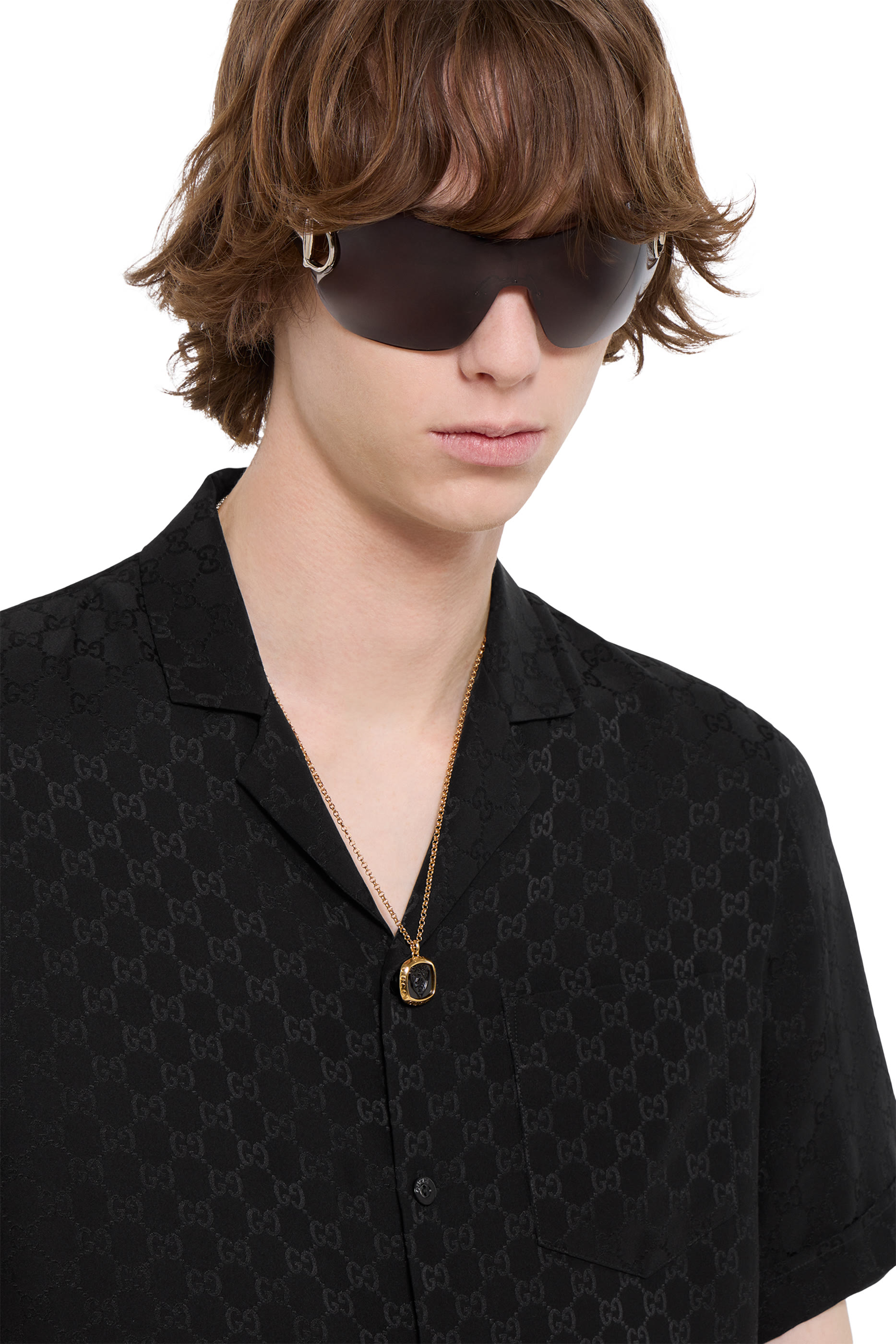 GG Silk Jacquard Bowling Shirt