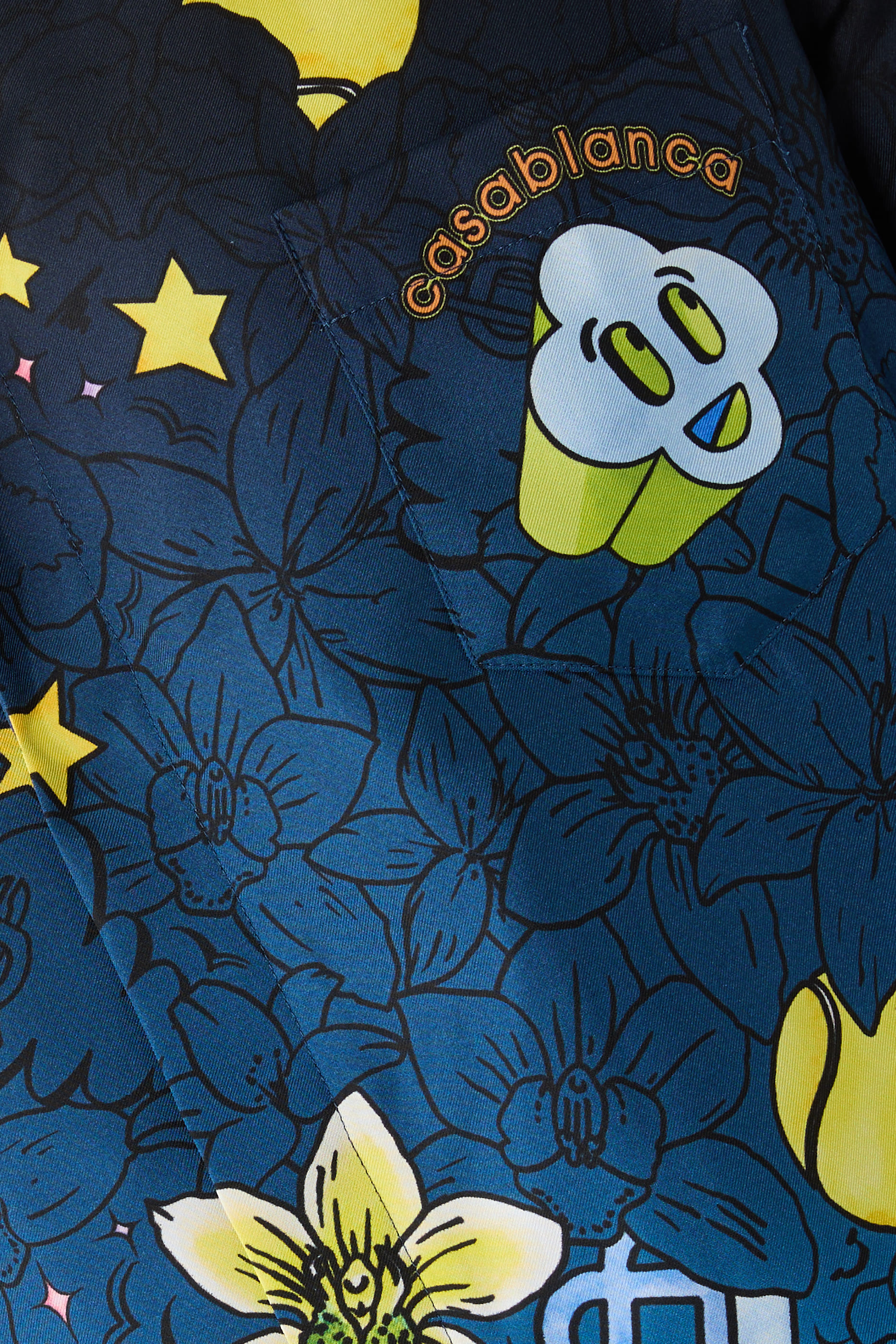 Collage D&rsquo;Icones Graphiques Short Sleeve Silk Shirt 