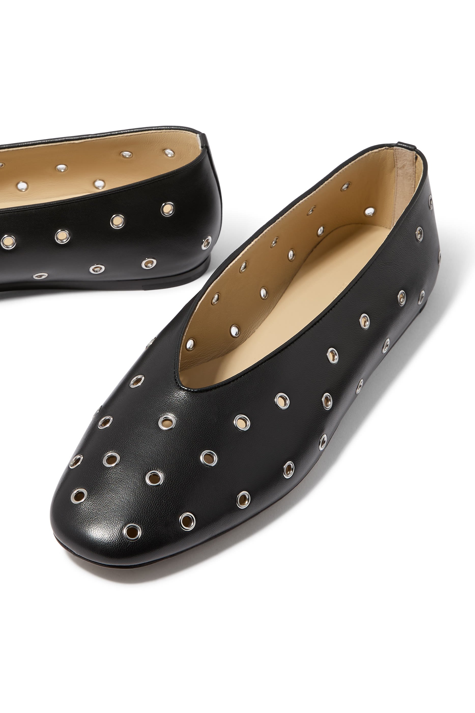 Regency Eyelet Studded Ballet Flats