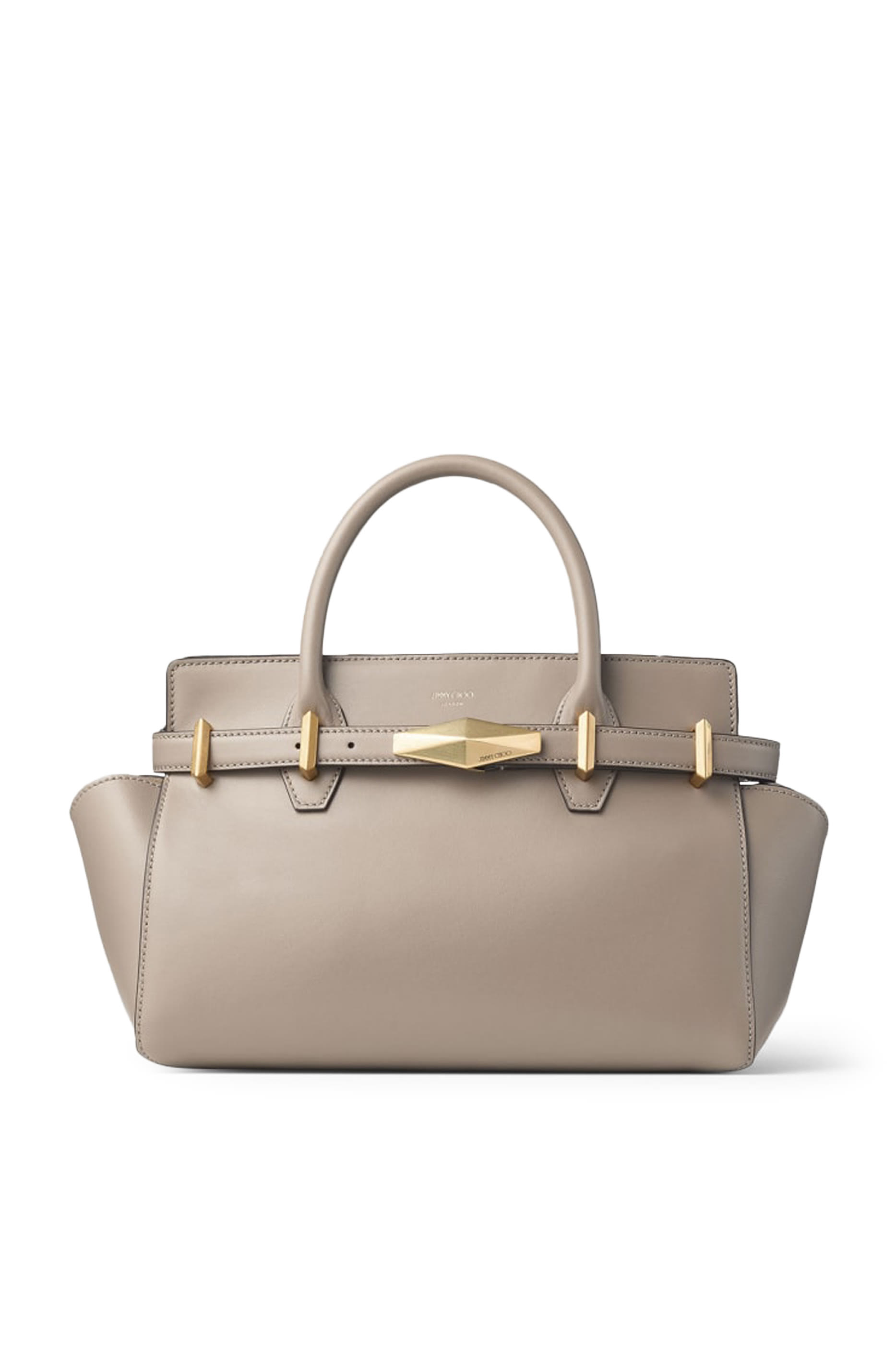 Diamond Belted Leather Top Handle Bag