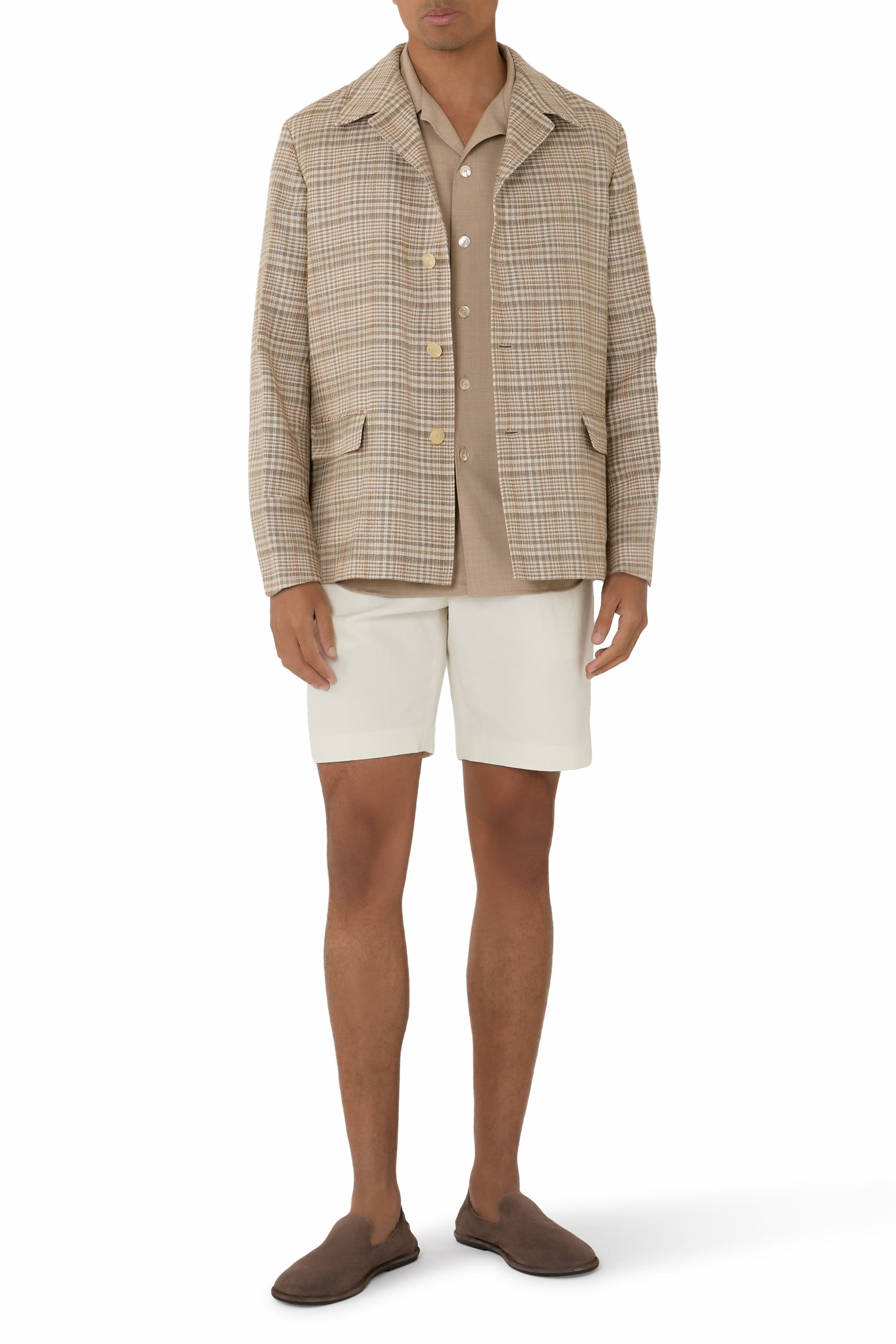 Nep Check Silk Linen Jacket