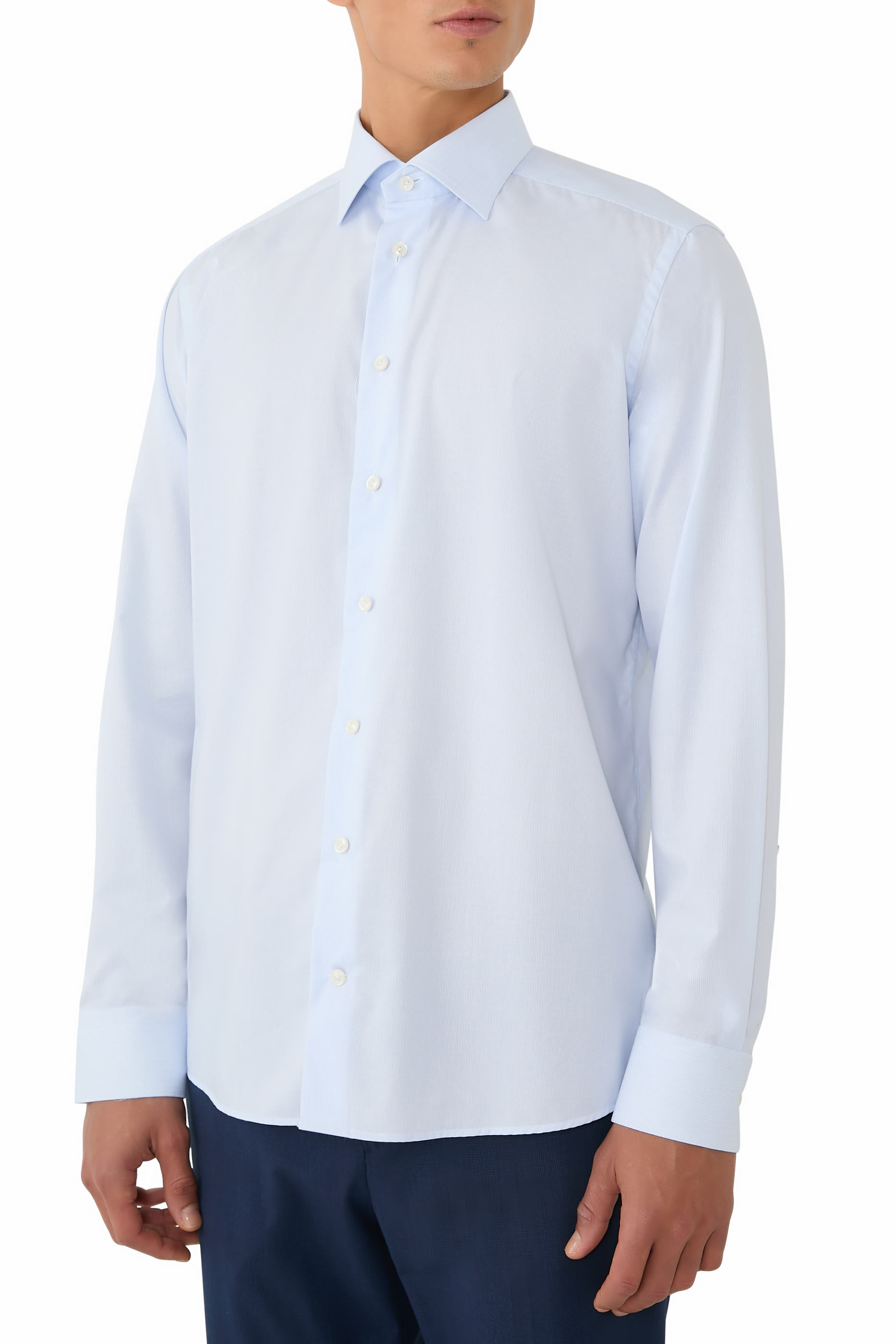 Striped Cotton & TENCEL™ Lyocell Shirt