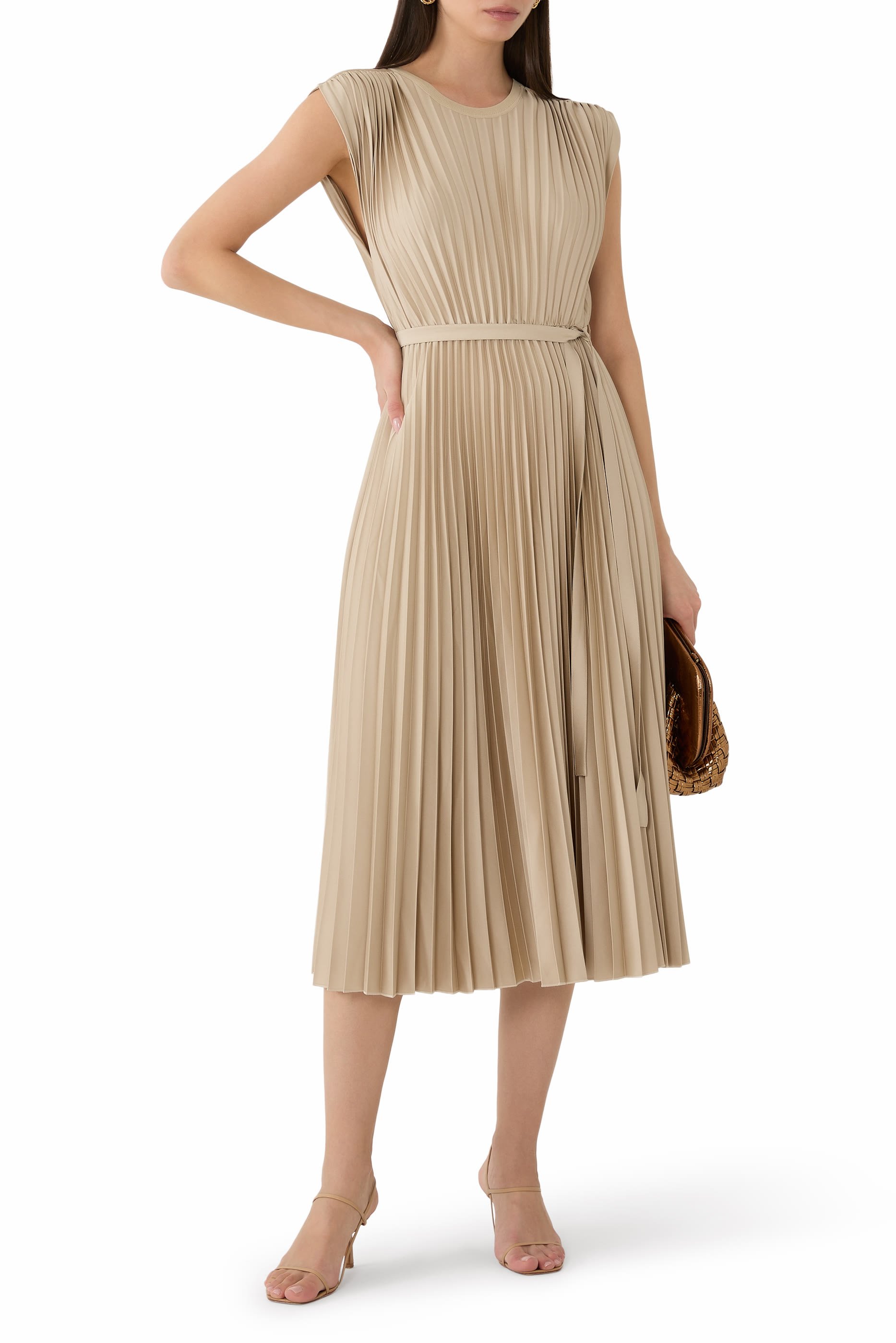  Volta Knit Weave Pliss&eacute; Dress
