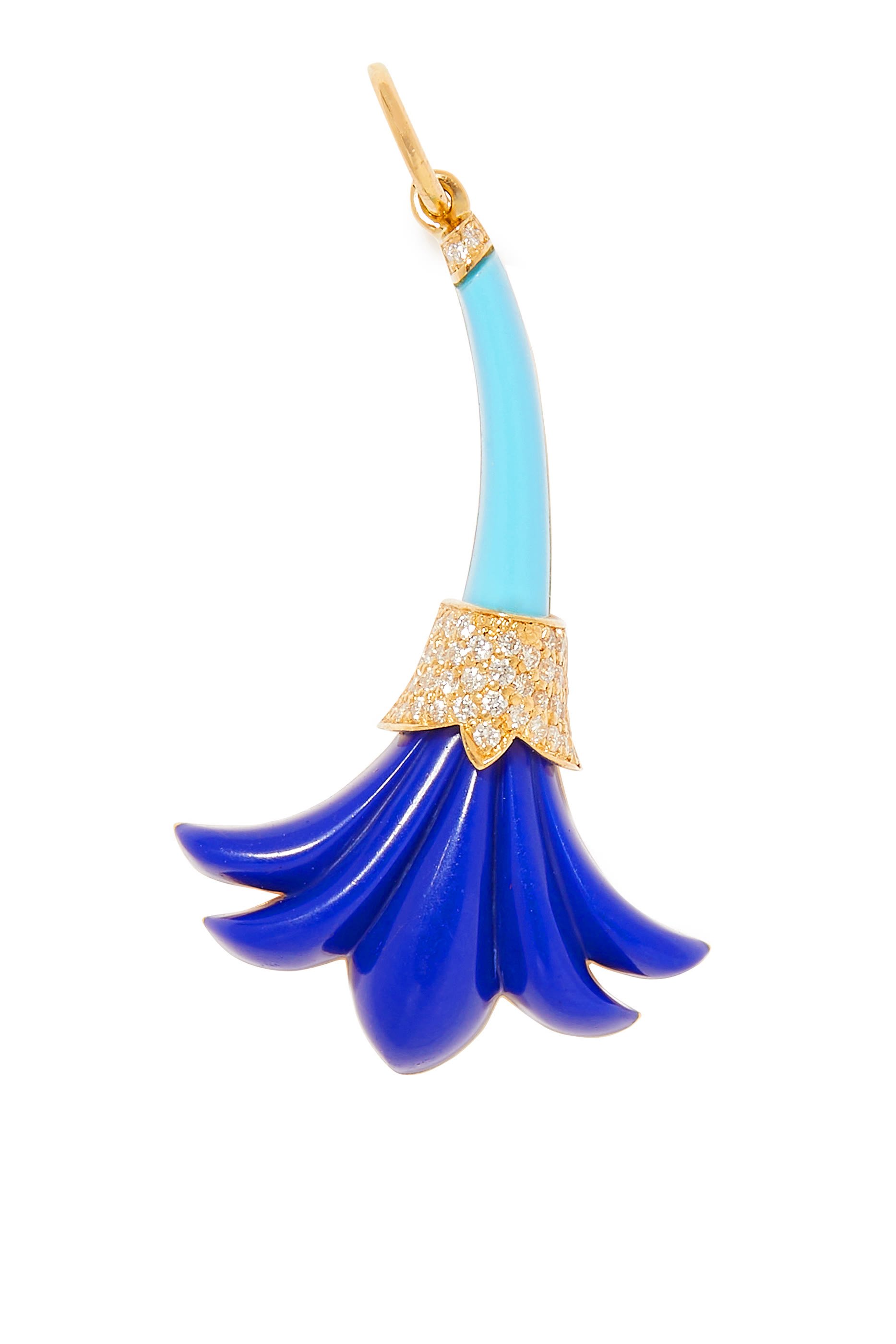 Psychedelia Small Flower Charm, 18k Yellow Gold & Diamonds