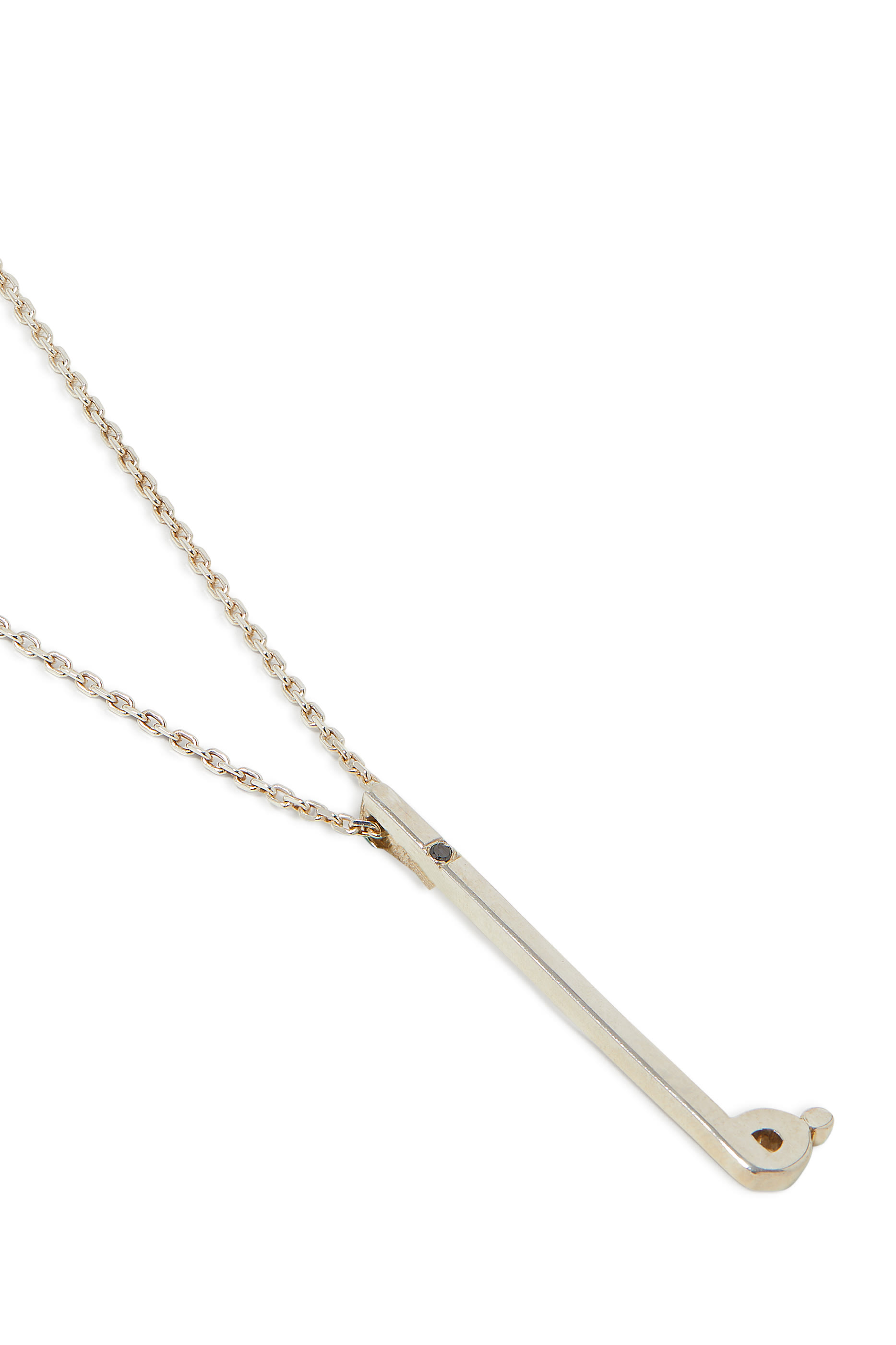 Shiny Long Letter Faa Pendant, Sterling Silver & Enamel