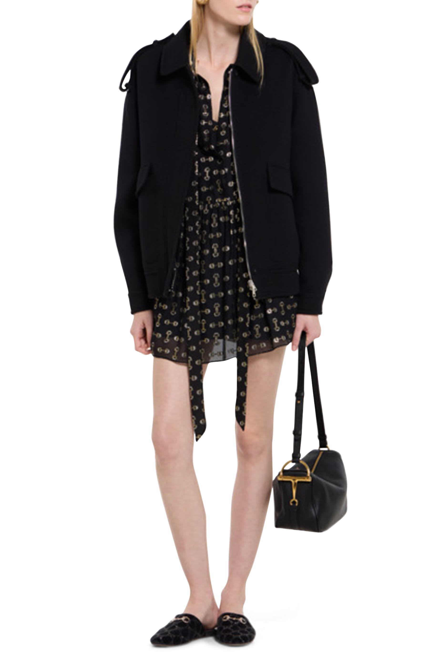  Silk Wool Bomber Jacket