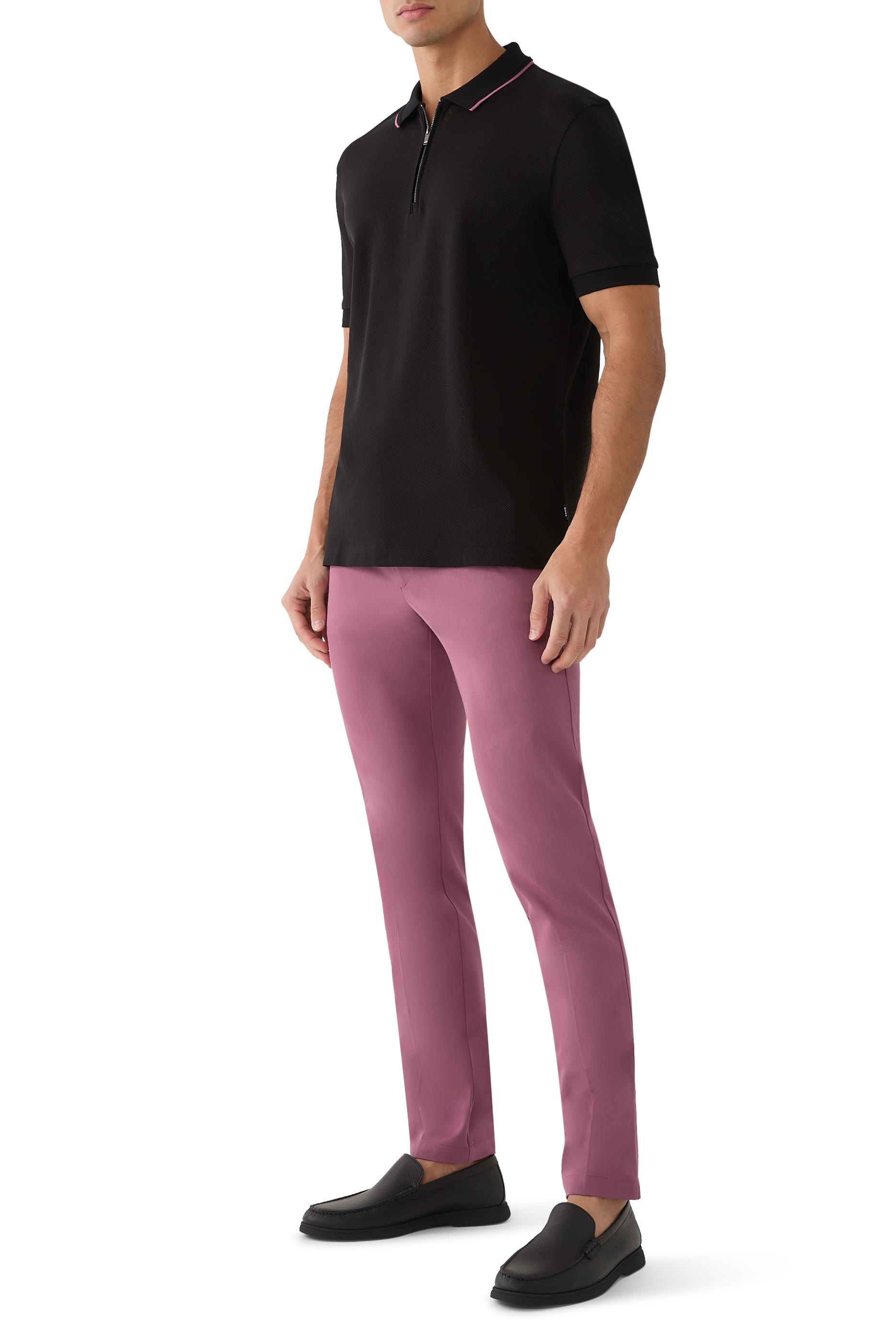 Structured-Cotton Polo Shirt with Zip Placket