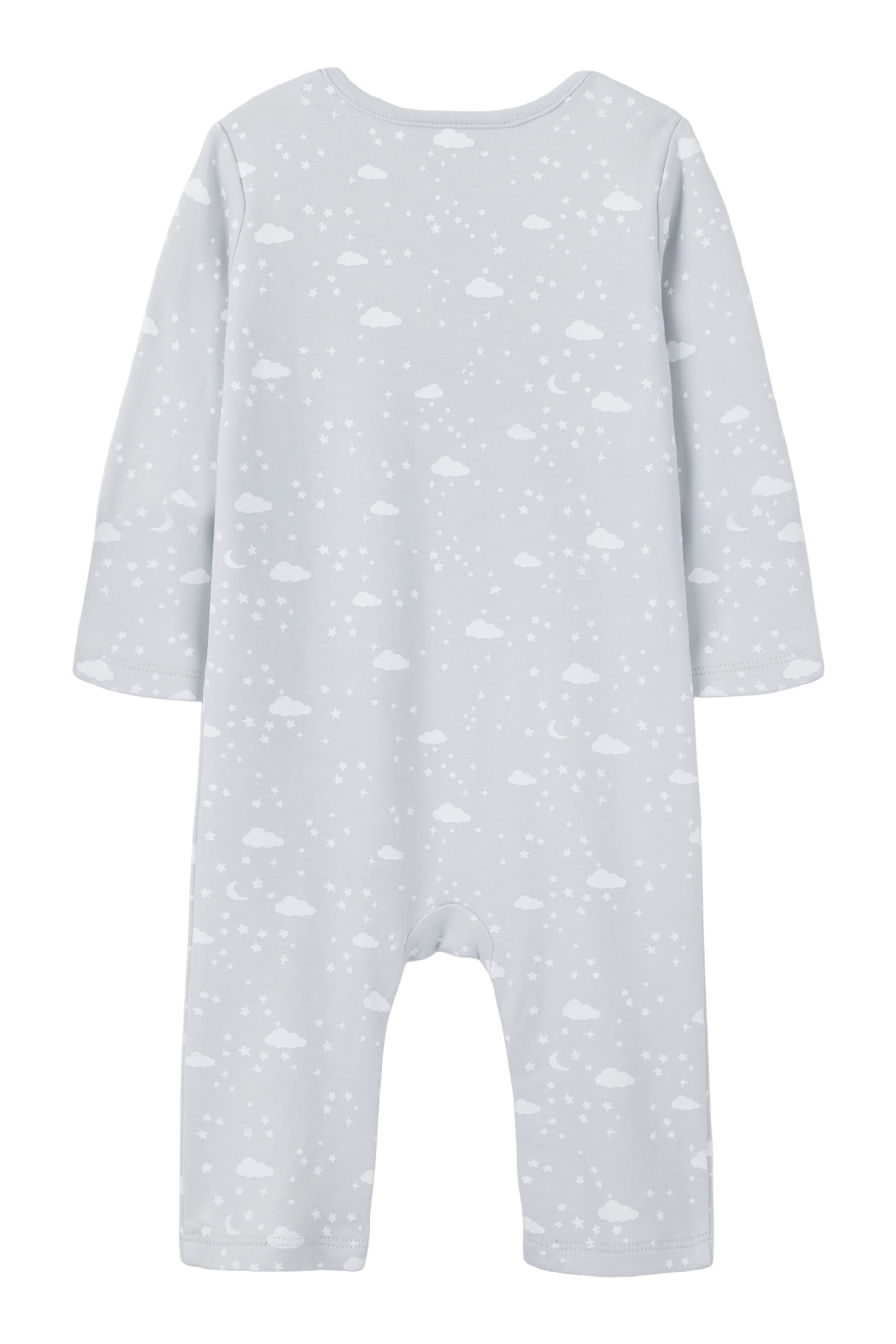 Kids Organic Cotton Cloud & Star Envelope Neck Sleepsuit
