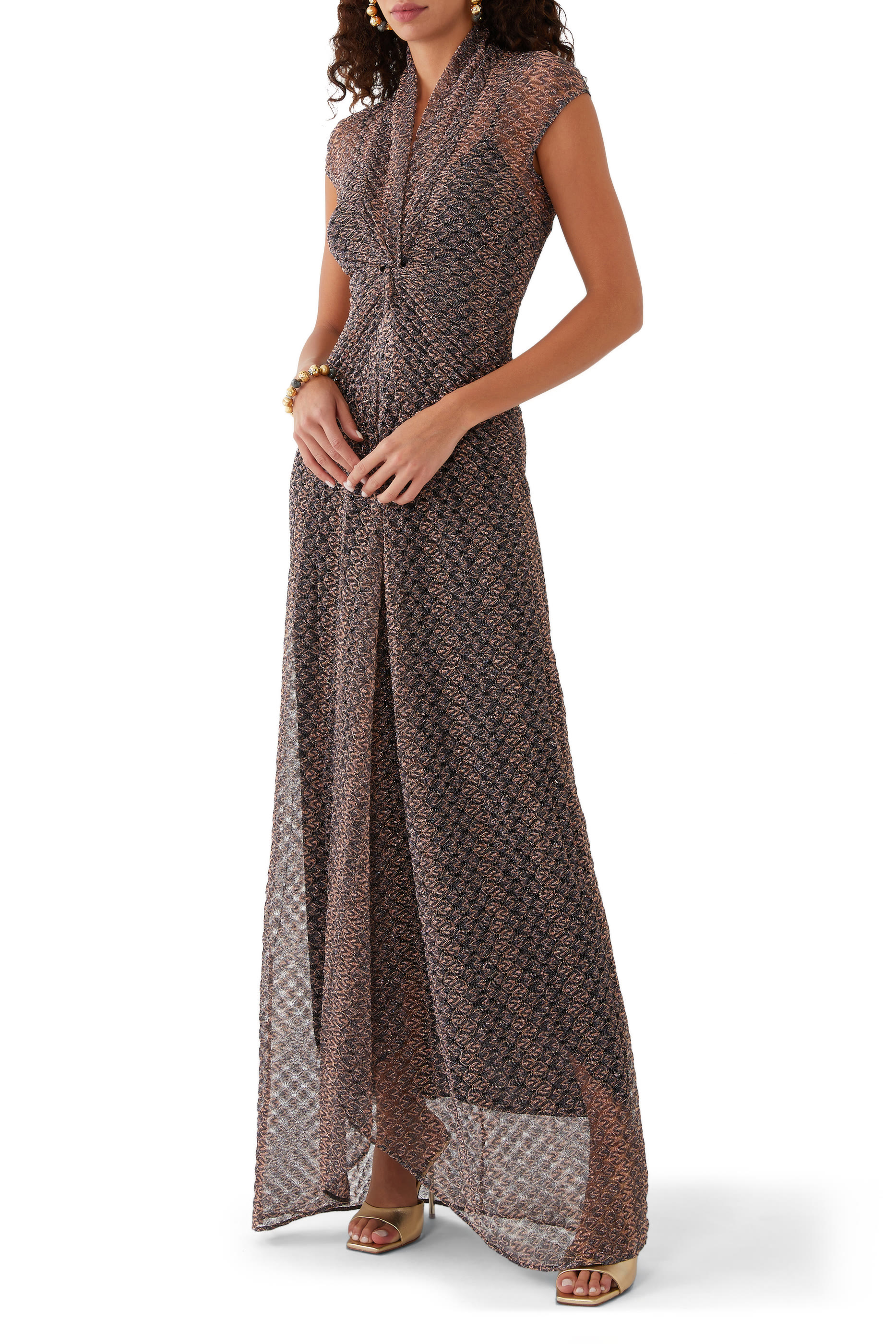 Lace Raschel Lame' Maxi Dress