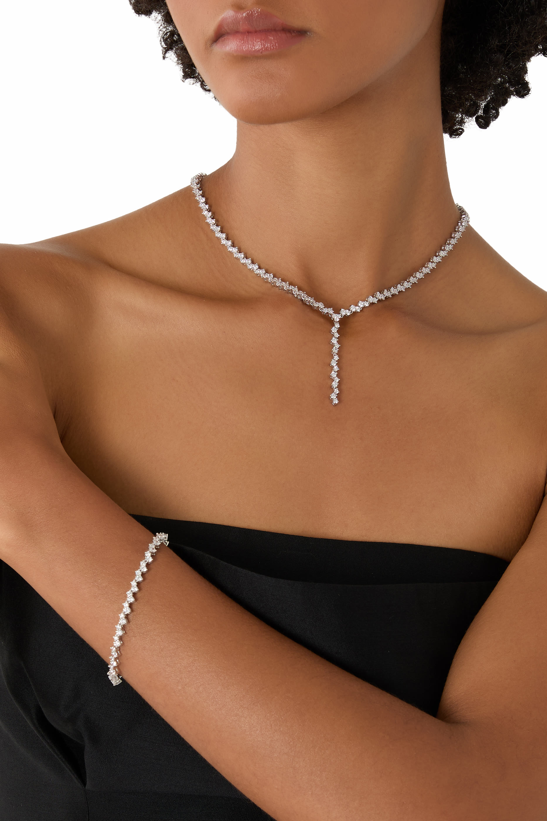 Delicate Round Bracelet, Rhodium Plated Brass & Cubic Zirconia