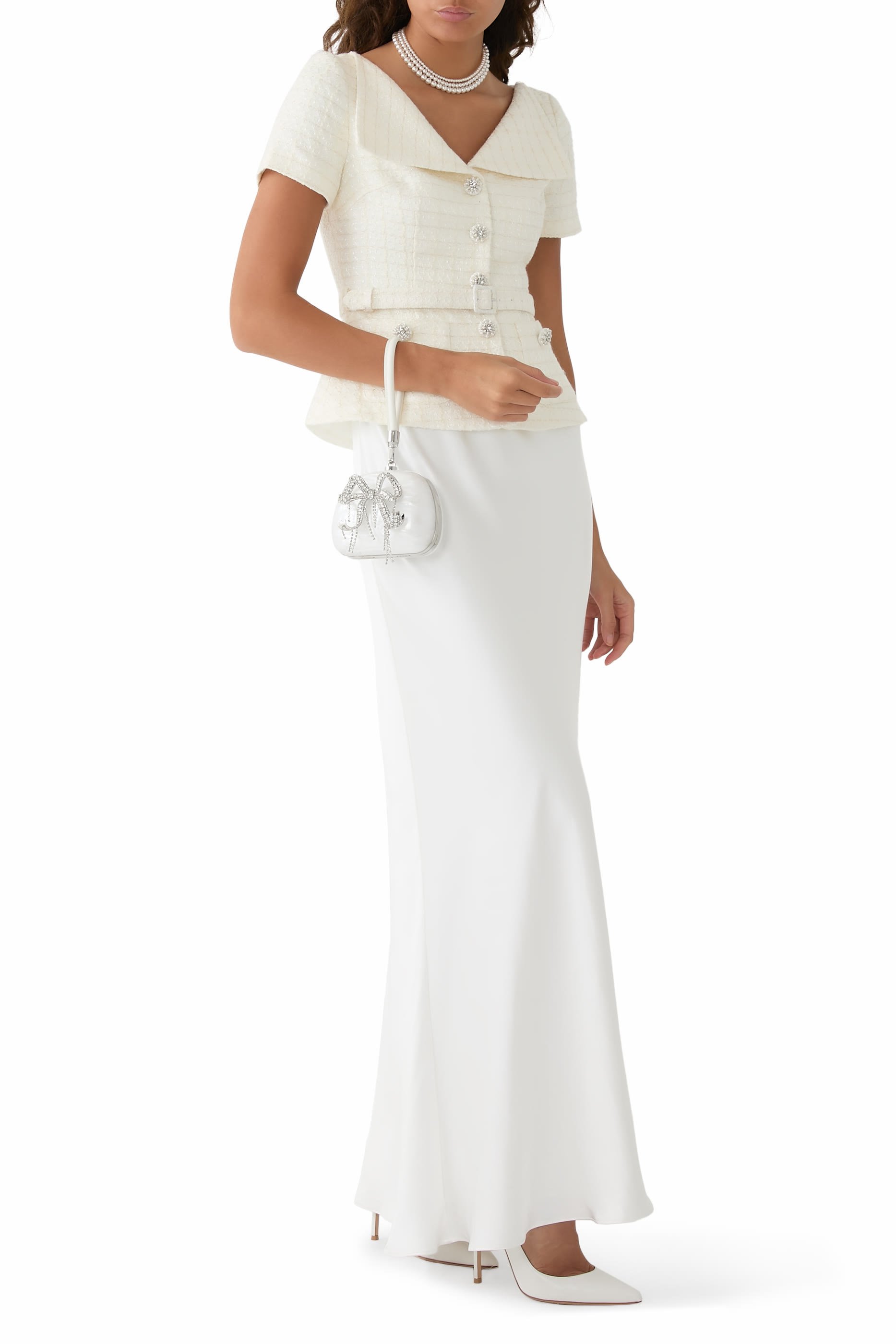 Tailored Crepe Maxi Dress